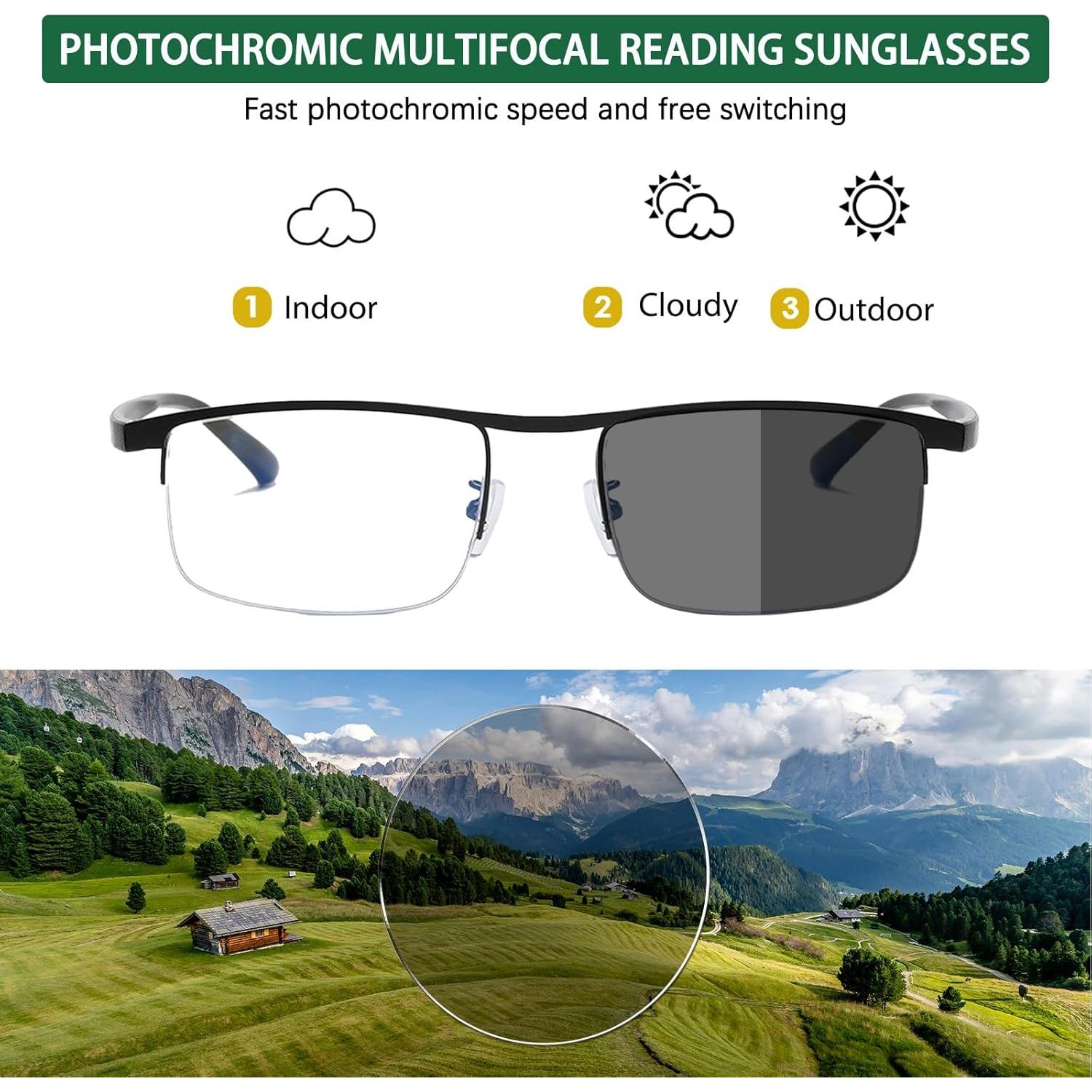 Gafas de lectura progresivas fotoquímicas UV400 UXAOSVME