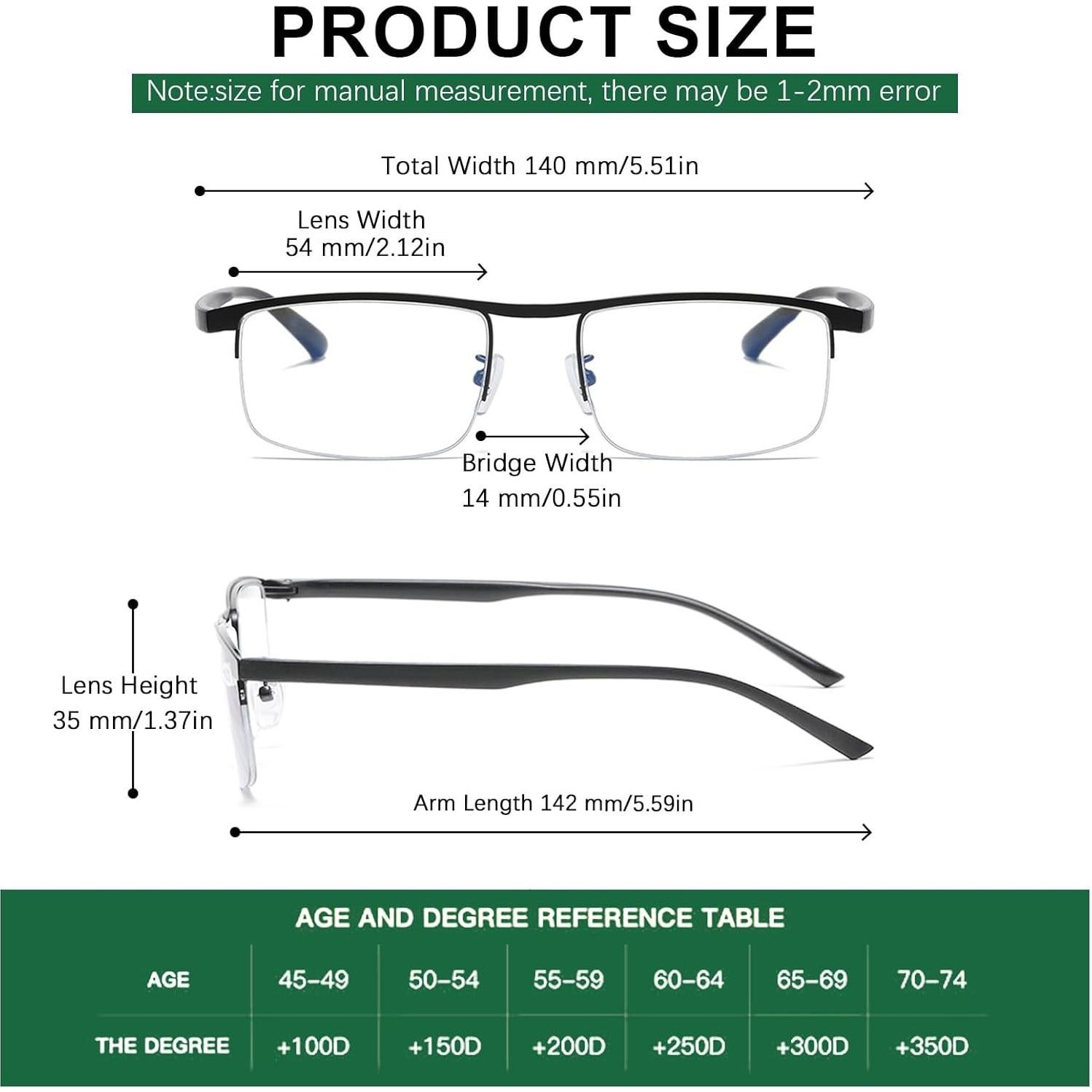 Gafas de lectura progresivas fotoquímicas UV400 UXAOSVME