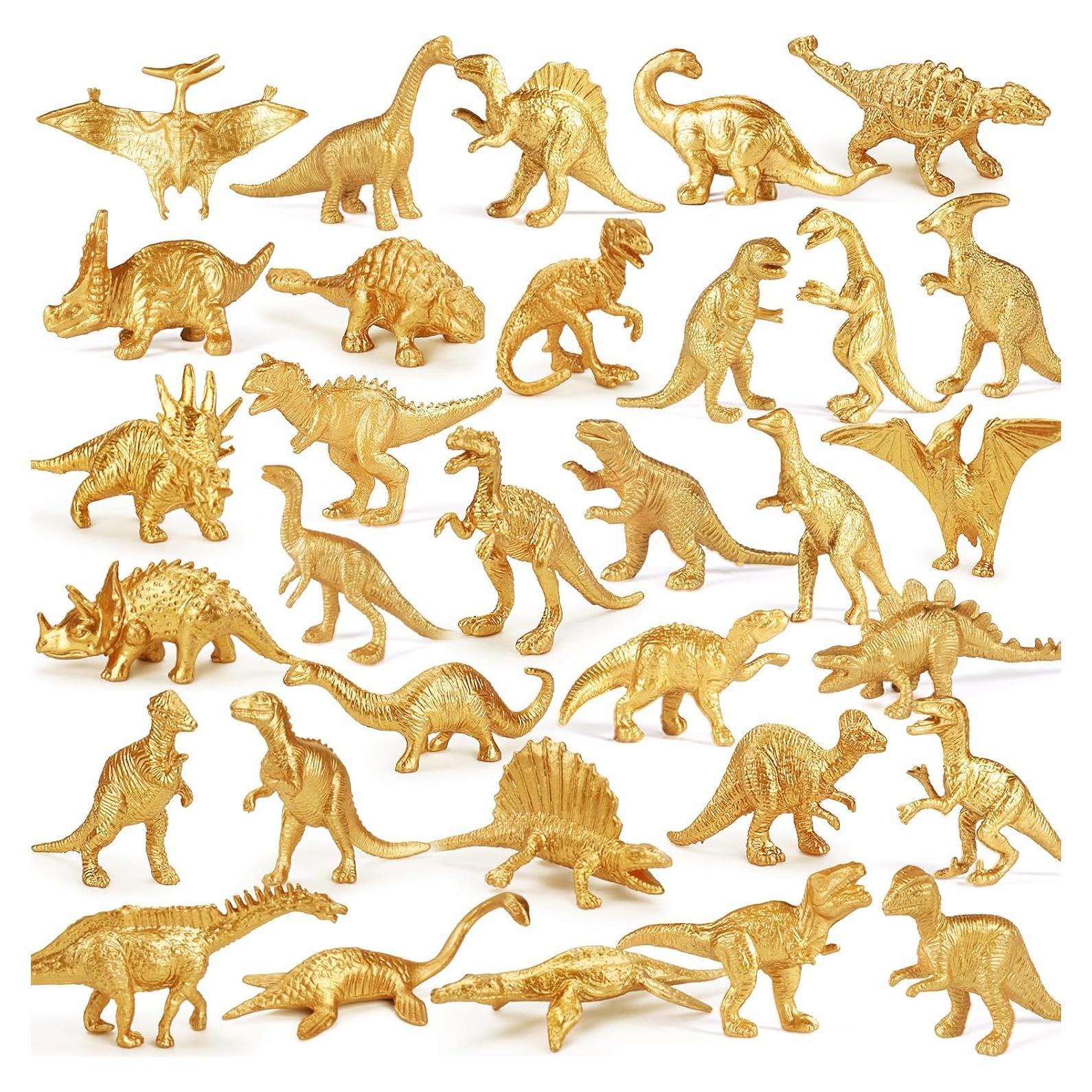 Figuras de Dinosaurios Dorados AugToy 48PCS Decoración Fiesta