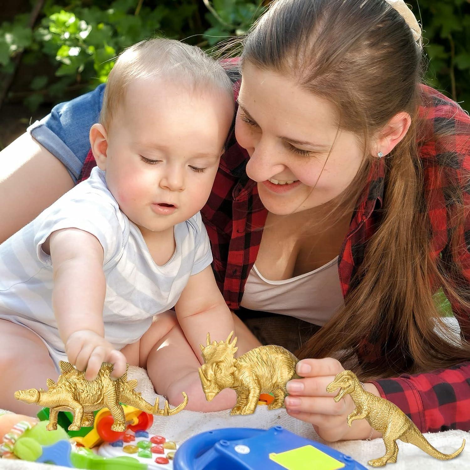 Figuras de Dinosaurios Dorados AugToy 48PCS Decoración Fiesta