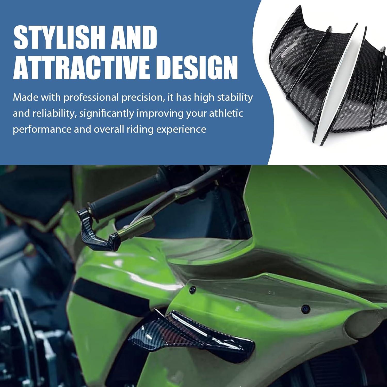 Alerón de Carenado de Motocicleta Bawkars 2 PCS Fibra de Carbono