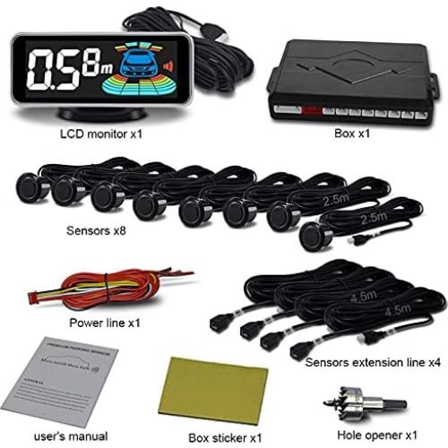 Sistema Parktronic NY-006-008 con 8 Sensores y Pantalla LCD