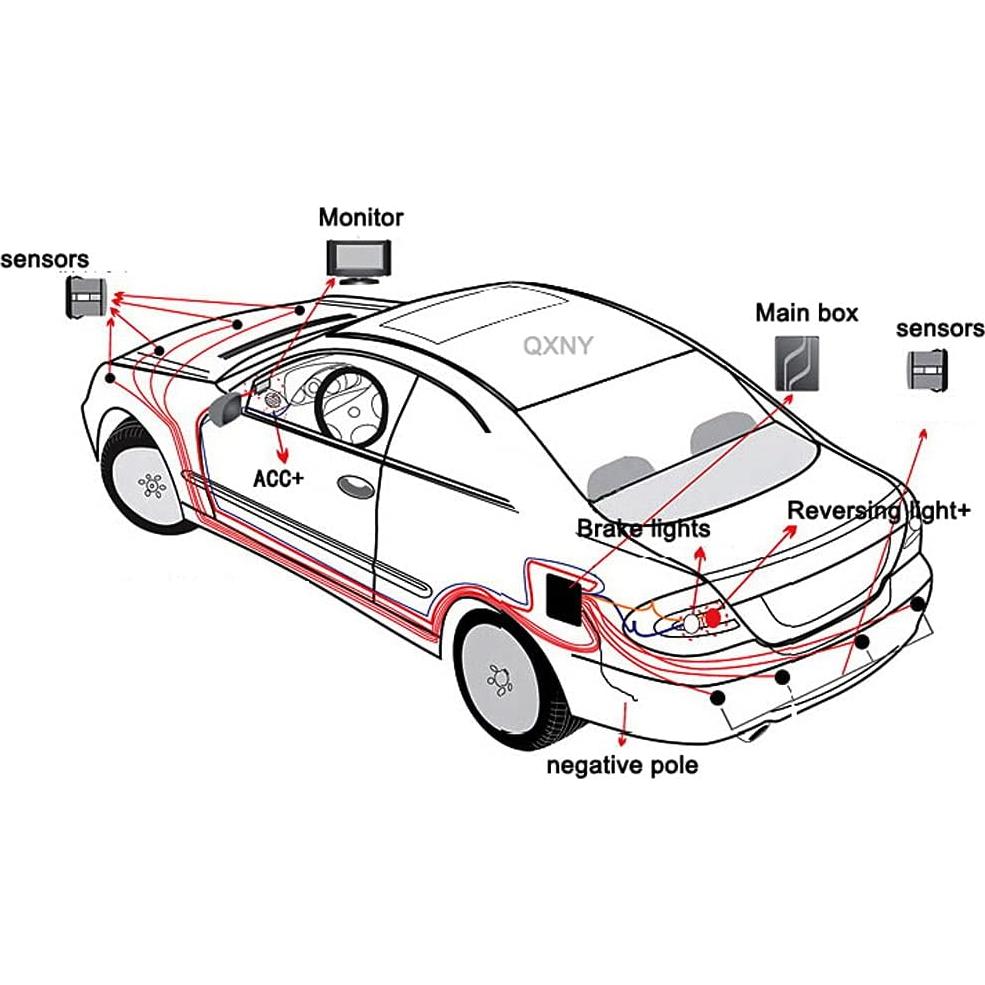 Sistema Parktronic NY-006-008 con 8 Sensores y Pantalla LCD