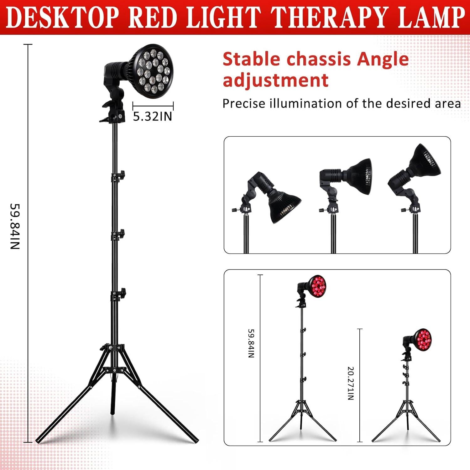Lámpara de Terapia de Luz Roja SAVILER 660nm y 850nm Ajustable