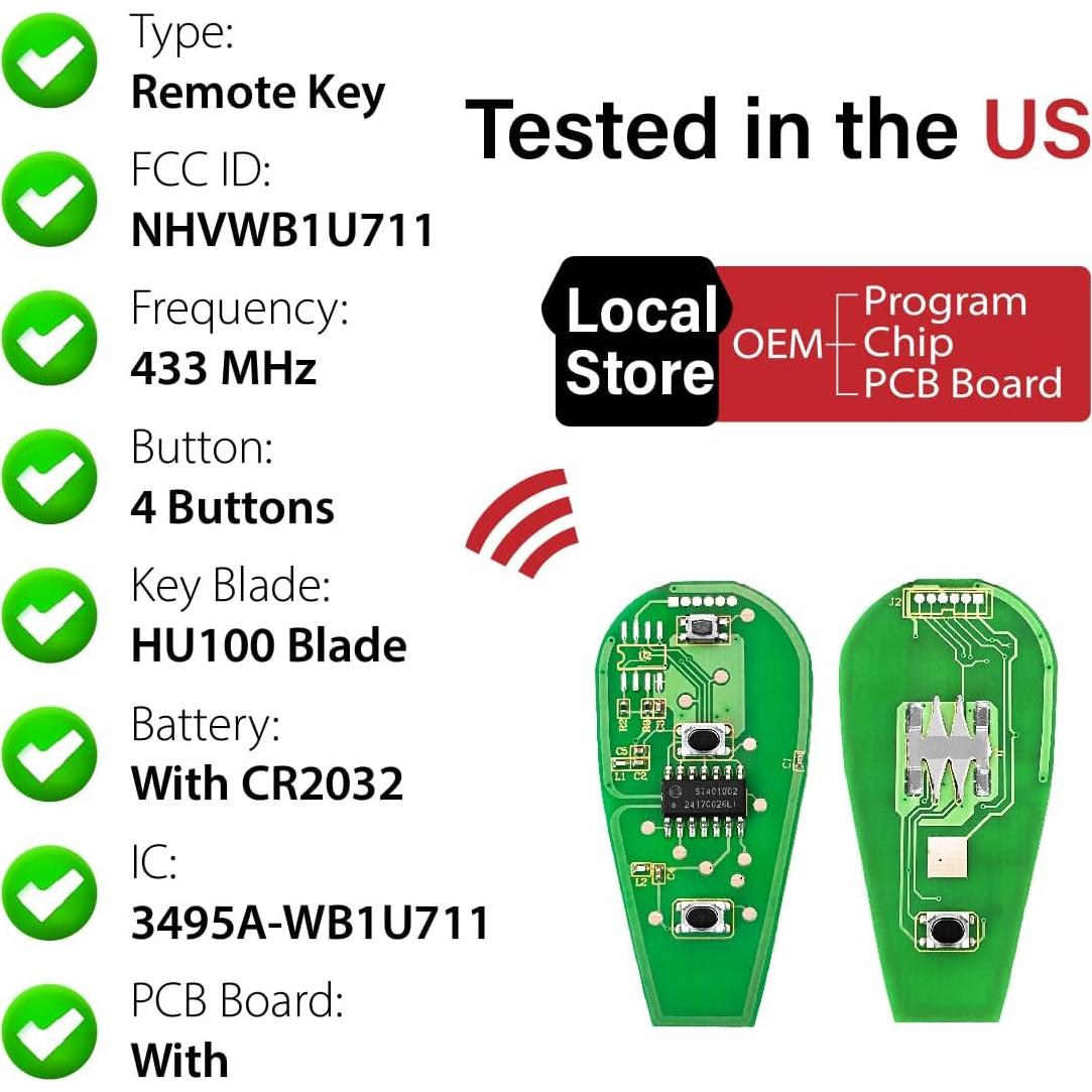 Control Remoto Llave Subaru NHVWB1U711 4 Botones 1999-2011