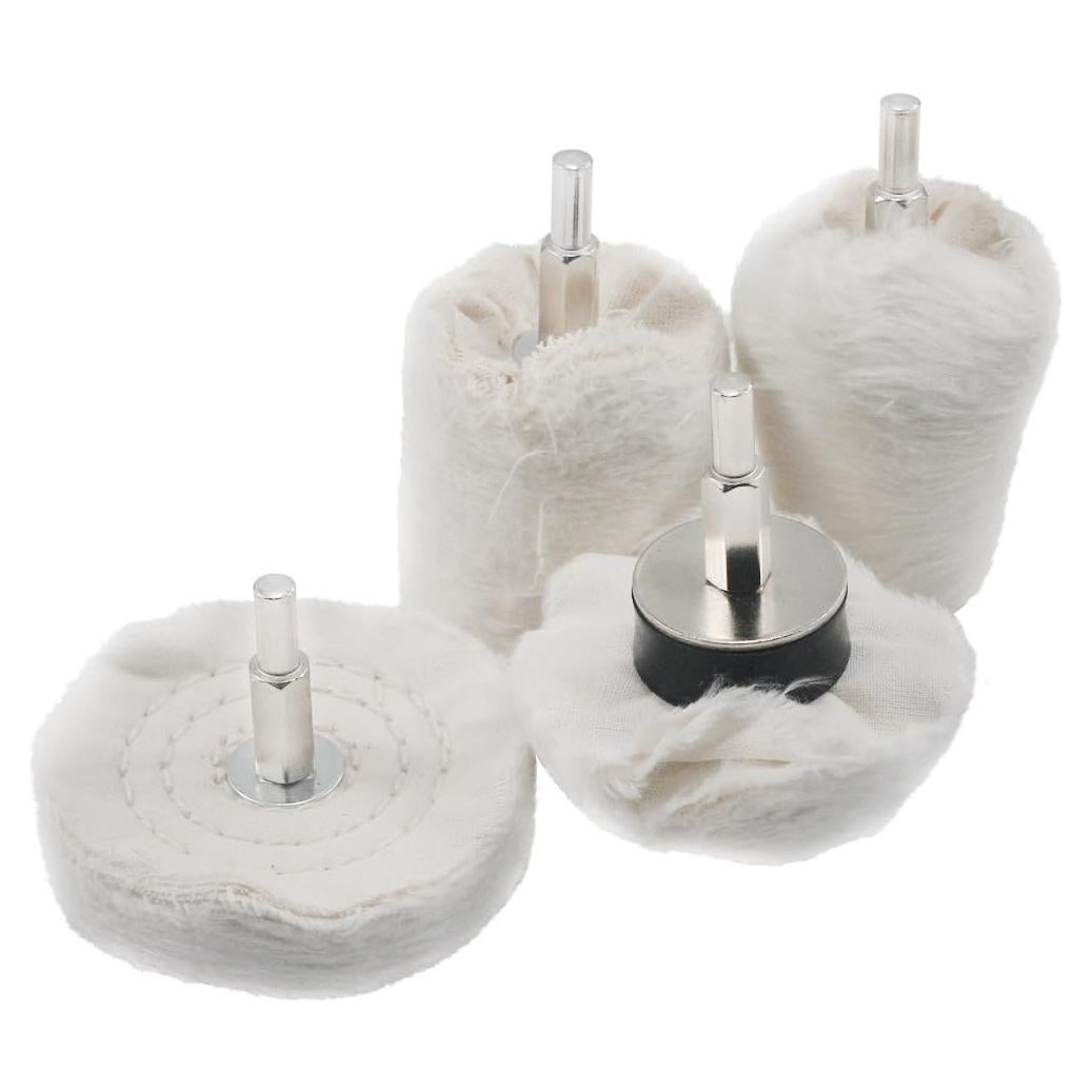 Kit de Pulido de Flanela Blanca JUNLIXN - 4 Piezas 1/4"