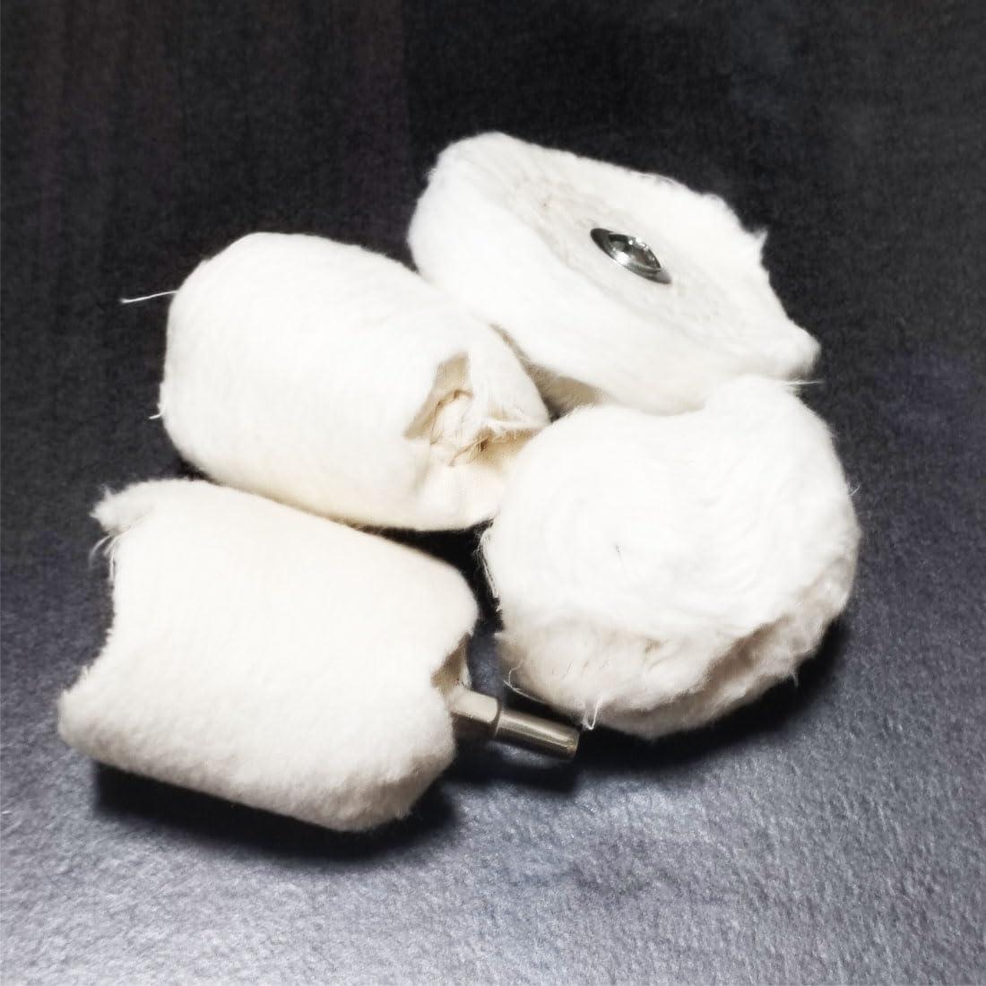 Kit de Pulido de Flanela Blanca JUNLIXN - 4 Piezas 1/4"