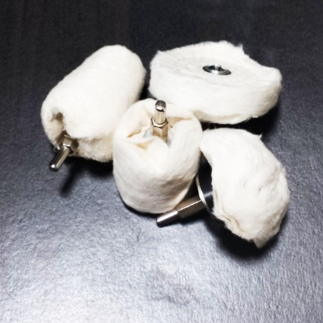 Kit de Pulido de Flanela Blanca JUNLIXN - 4 Piezas 1/4"