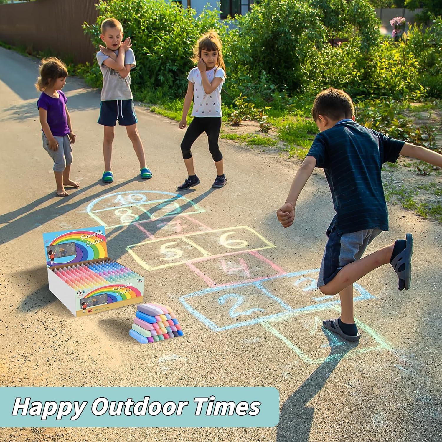 90 Tizas de Acera UZLU Jumbo Multicolor Lavables 2,38 kg