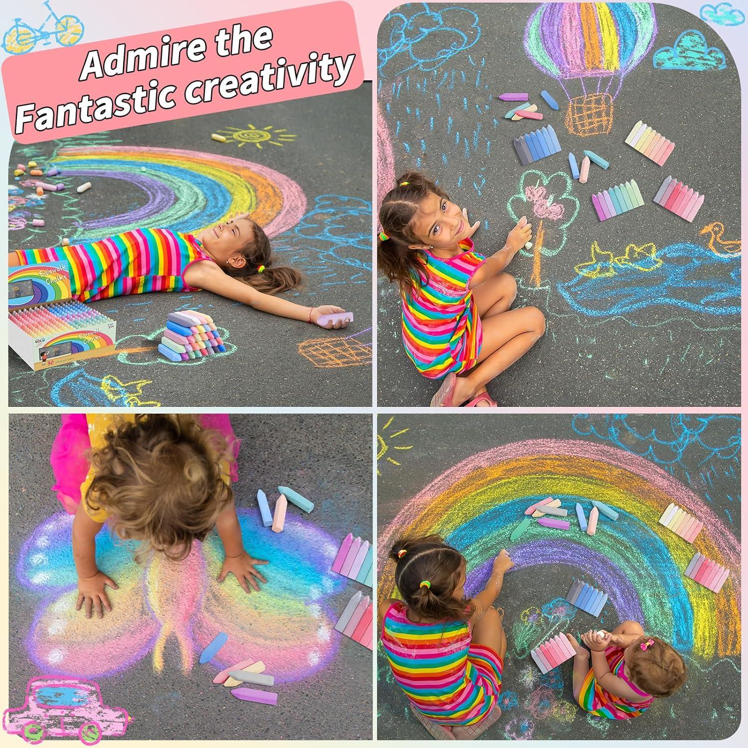 90 Tizas de Acera UZLU Jumbo Multicolor Lavables 2,38 kg