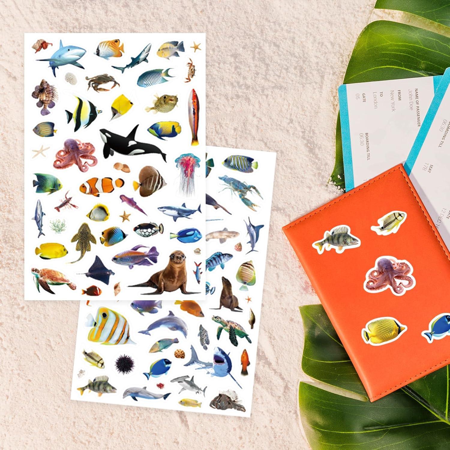 Pegatinas de Animales Marinos Genérico 820 Piezas Océano