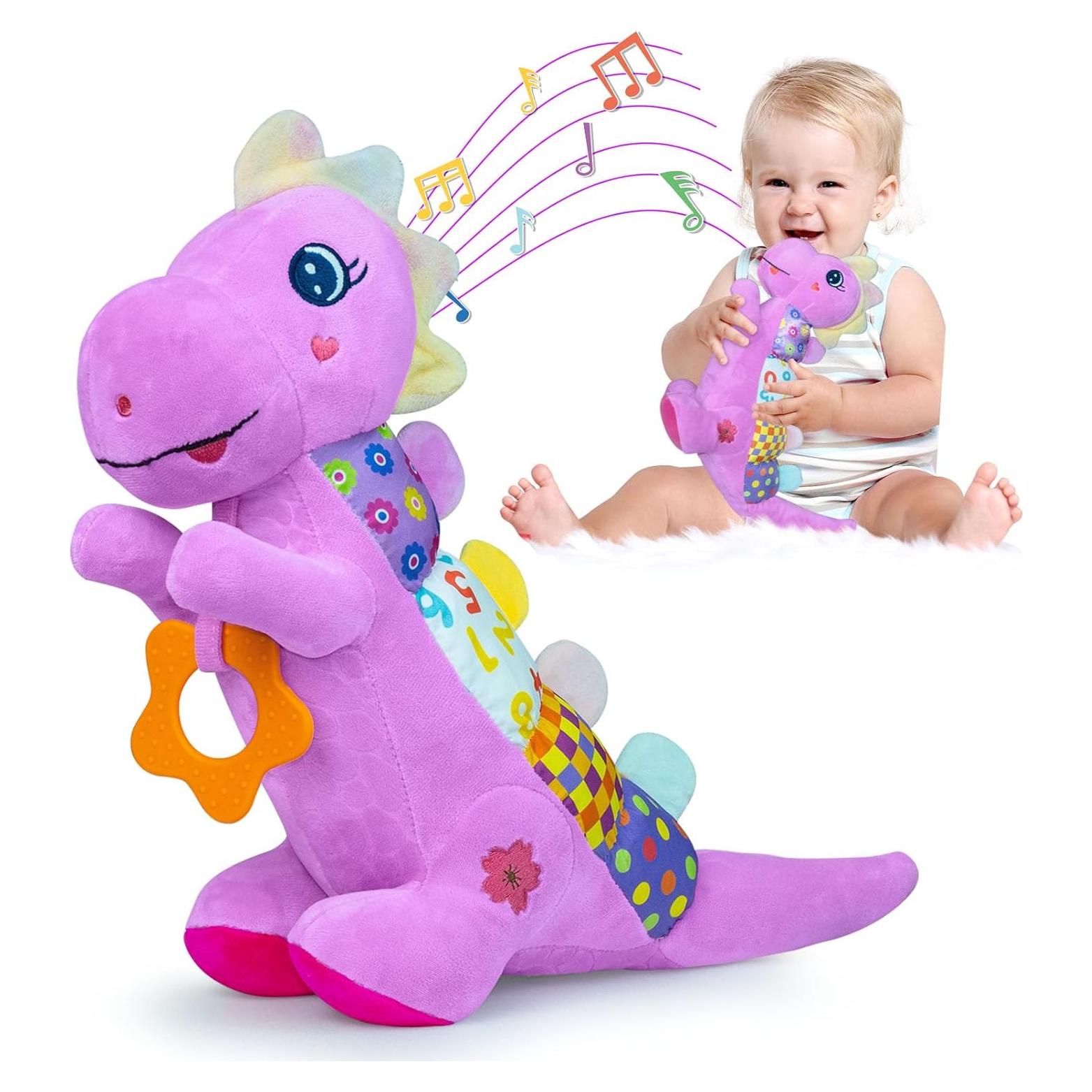 Juguete de Peluche Musical Dinosaurio ST-KLWJ Morado 5 en 1