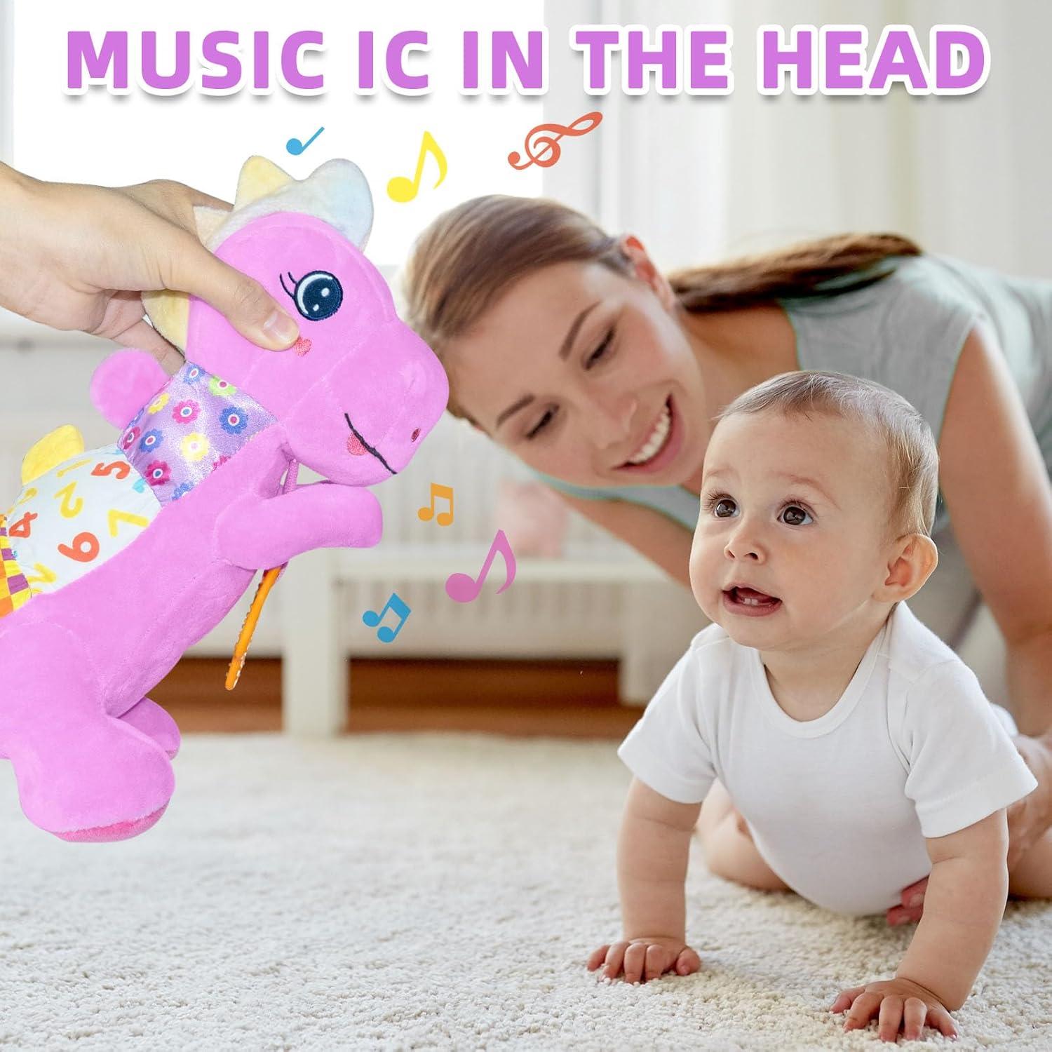 Juguete de Peluche Musical Dinosaurio ST-KLWJ Morado 5 en 1