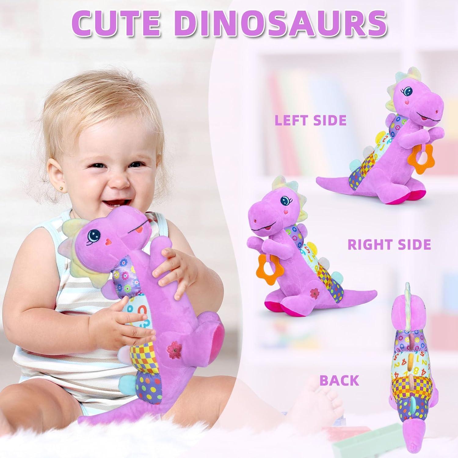 Juguete de Peluche Musical Dinosaurio ST-KLWJ Morado 5 en 1