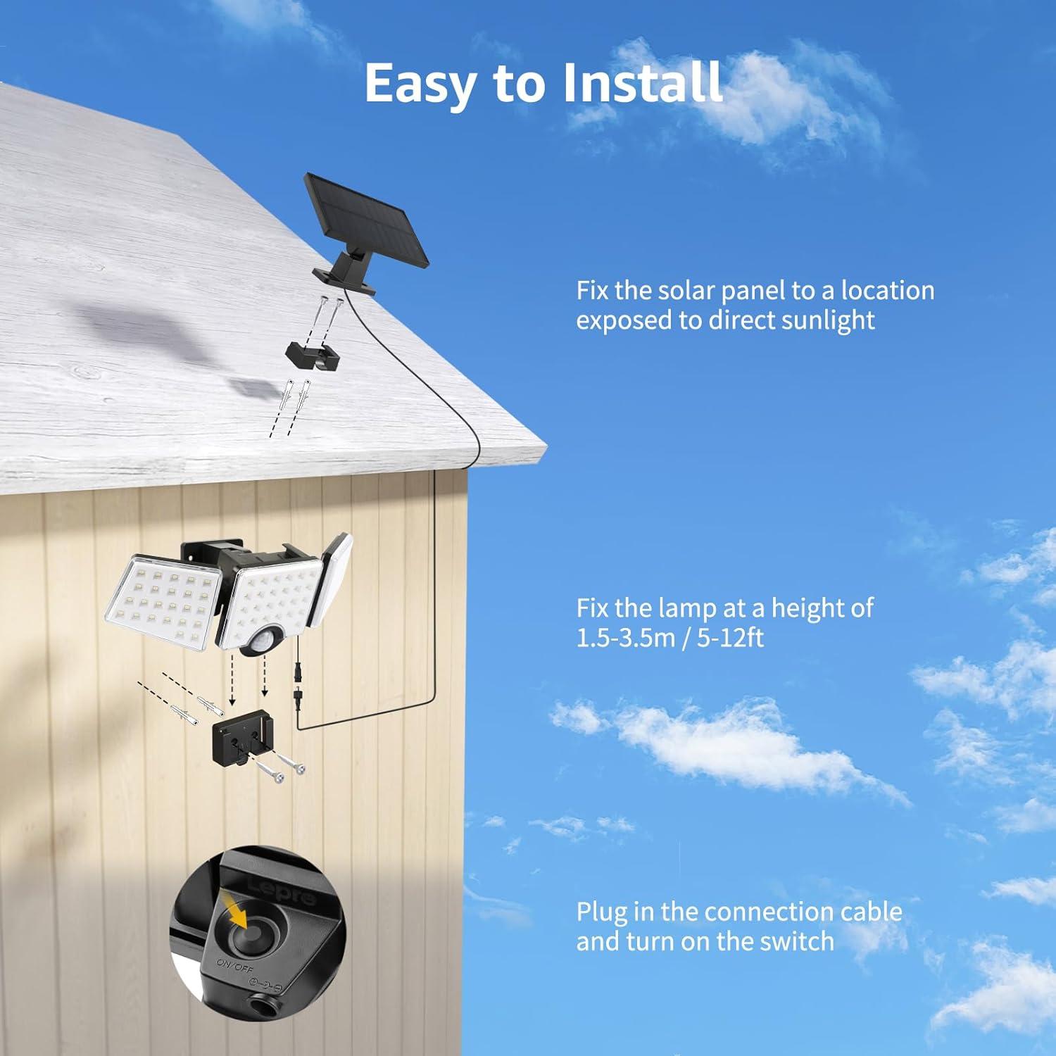 Luces Solares Lepro 2 Paquetes con Sensor de Movimiento