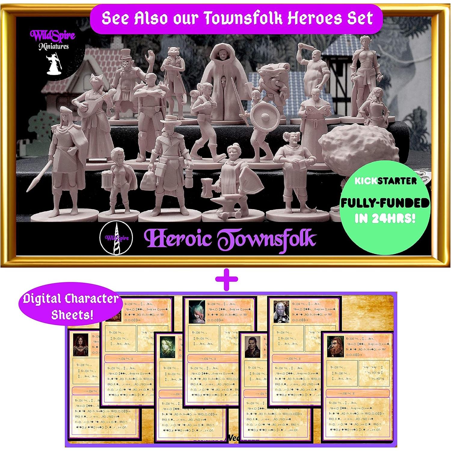 Miniaturas D&D Wildspire 29 Figuras 28mm-32mm Sin Pintar