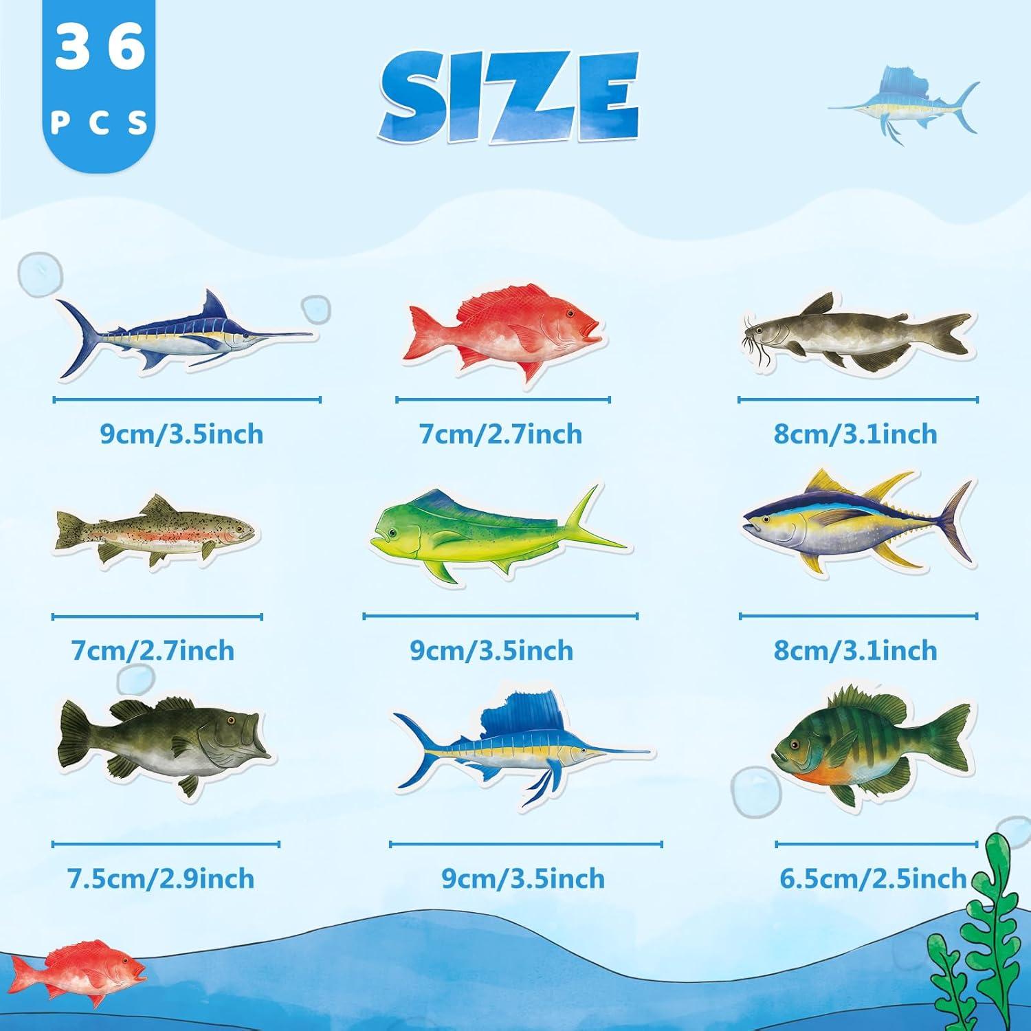 Adornos de Cupcake de Pesca WERNNSAI 36 Piezas Fiesta