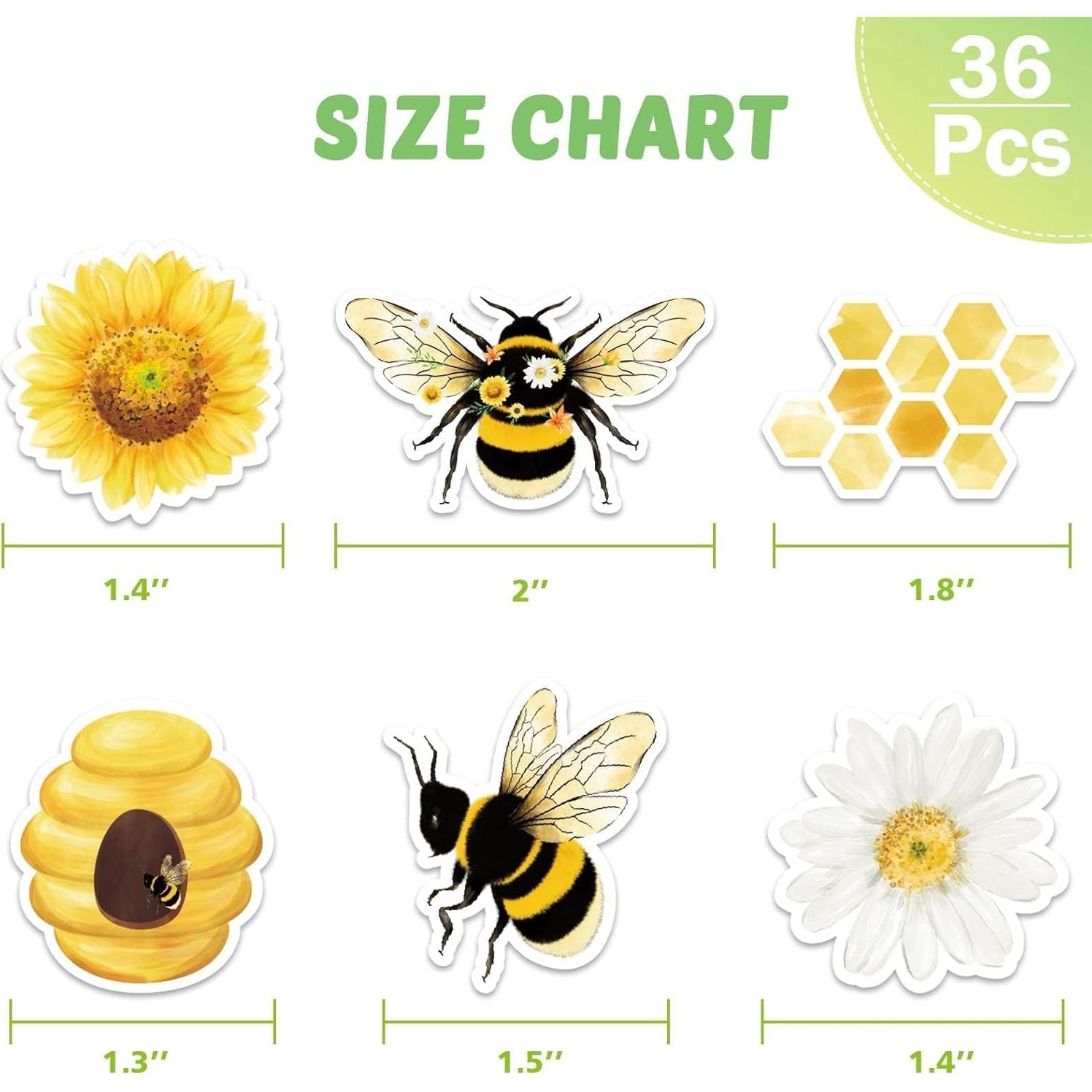 Adornos para Cupcakes WERNNSAI 36 Piezas Tema Abeja