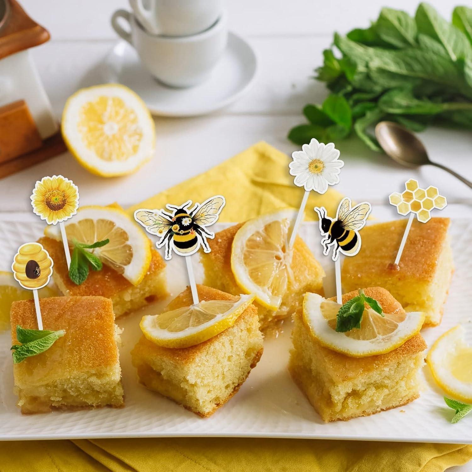 Adornos para Cupcakes WERNNSAI 36 Piezas Tema Abeja