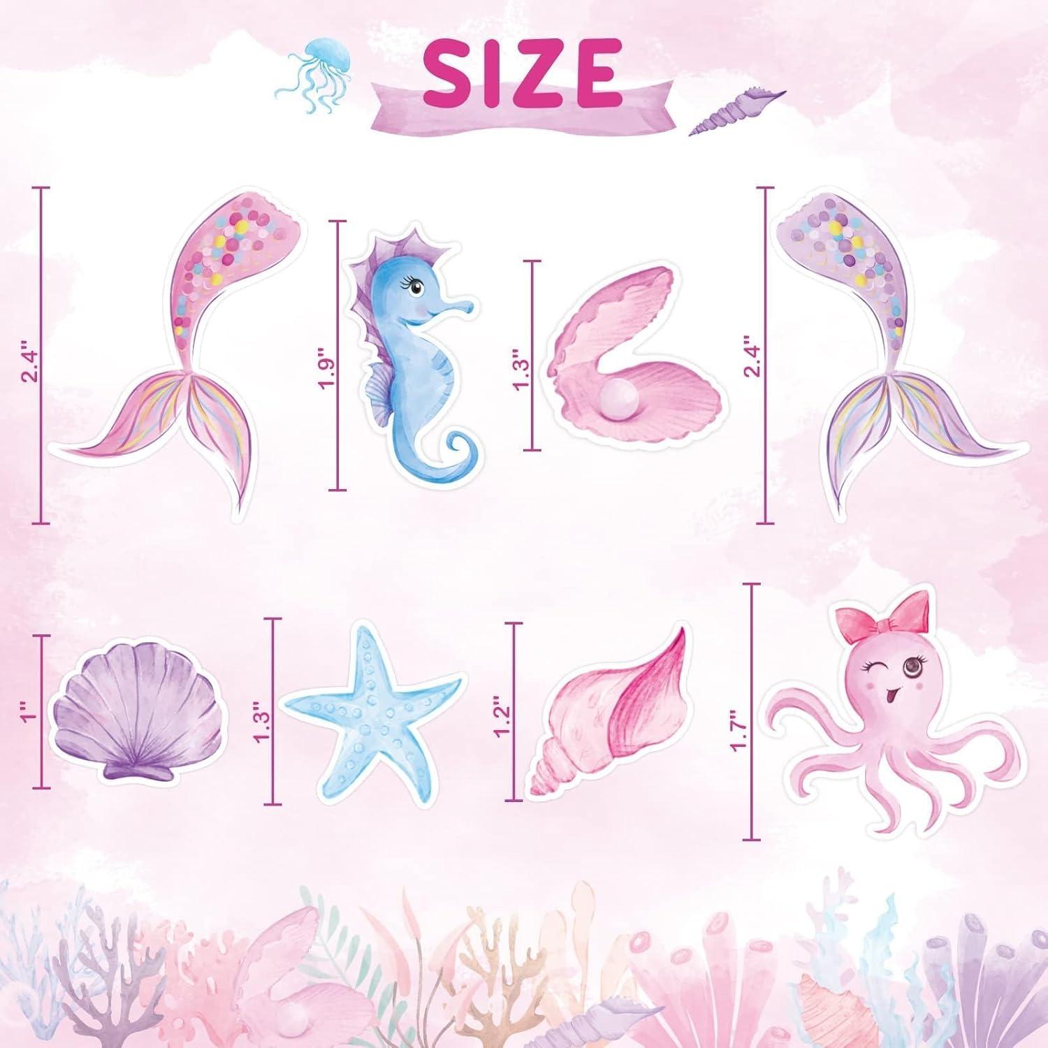 Adornos para Cupcakes WERNNSAI 32PCS Sirena Brillantes