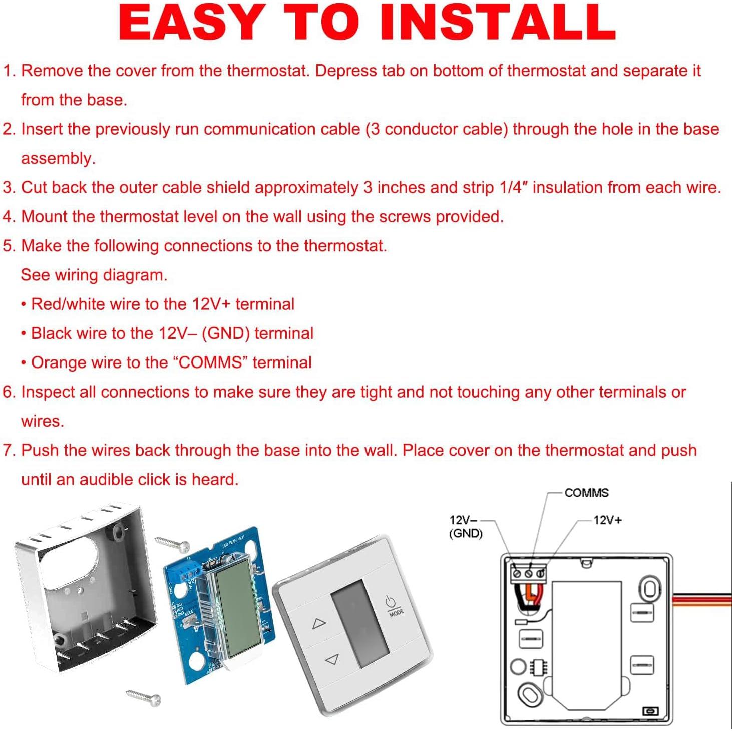 Termostato de Pared Dometic 3316250.700 para RV Blanco