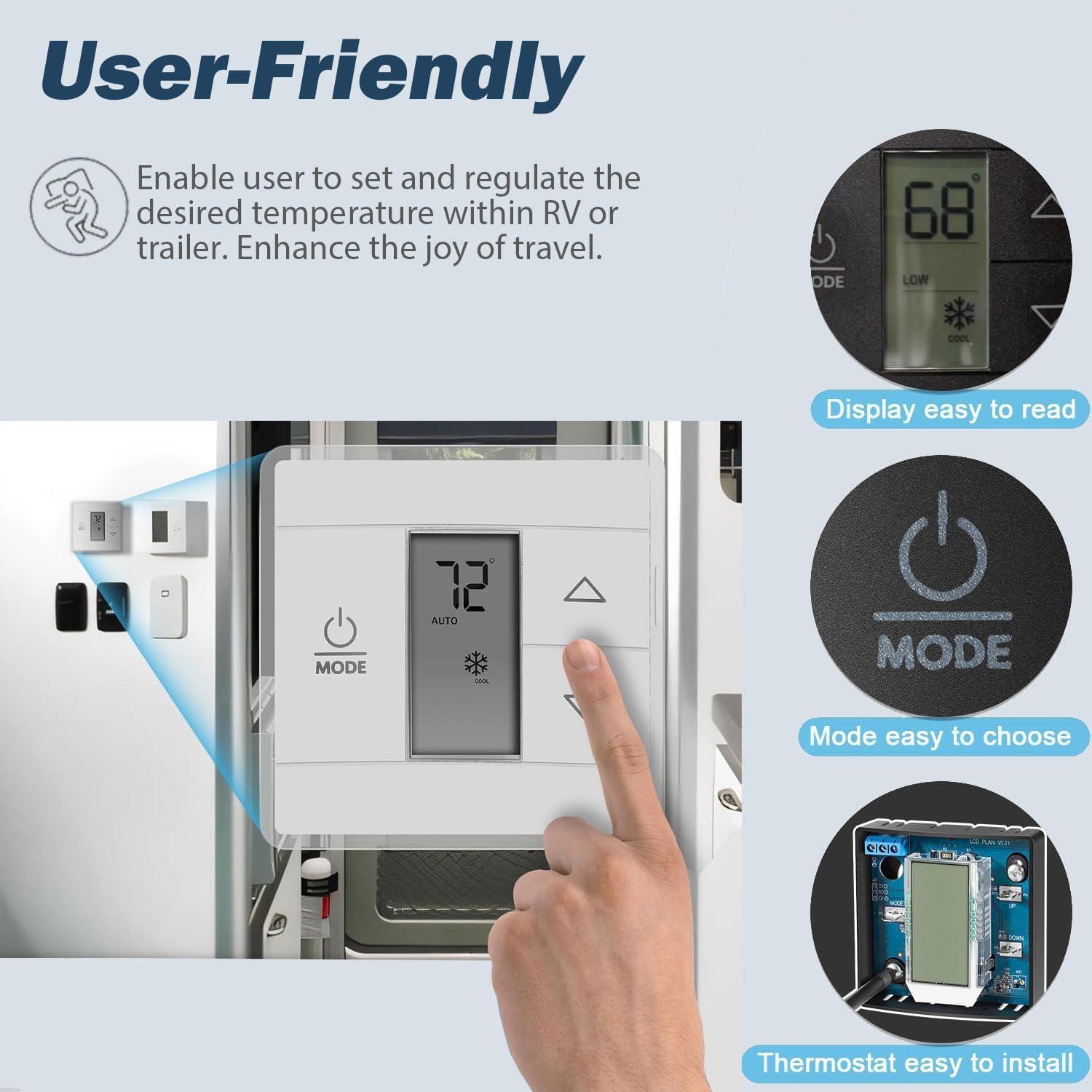 Termostato de Pared Dometic 3316250.700 para RV Blanco
