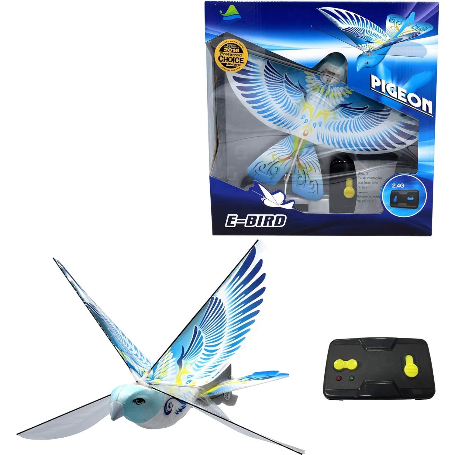 MUKIKIM eBird Pájaro Azul - Juguete Volador RC Carga USB
