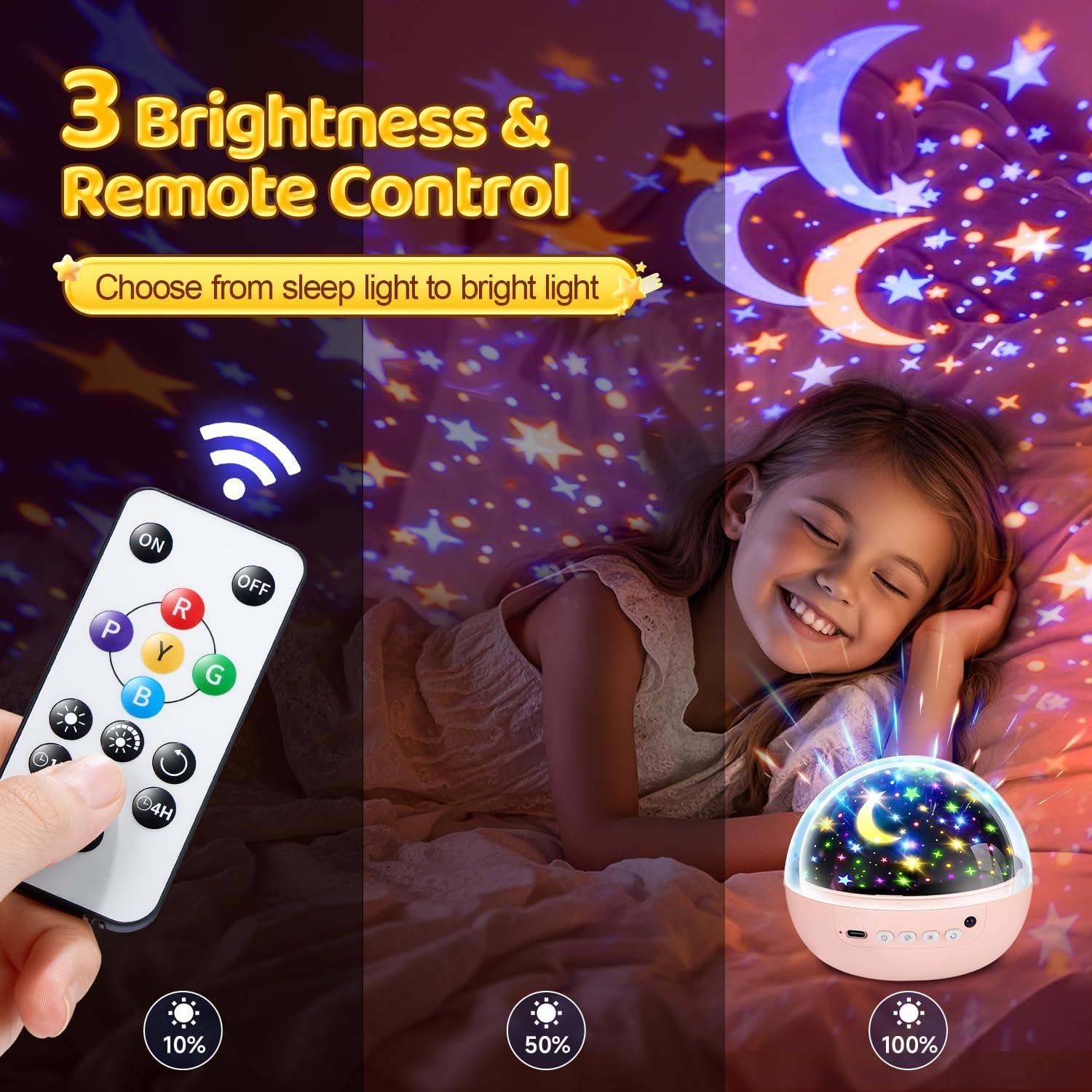 PIKOY Kids Night Light Projector, Remote+3 Timer Unicorn Night Light for Kids,3 Film&93 Effect Toddler Night Light Kids Projector,3 Lightness Nightlight for Kids Room,360° Rotate Baby Night Light