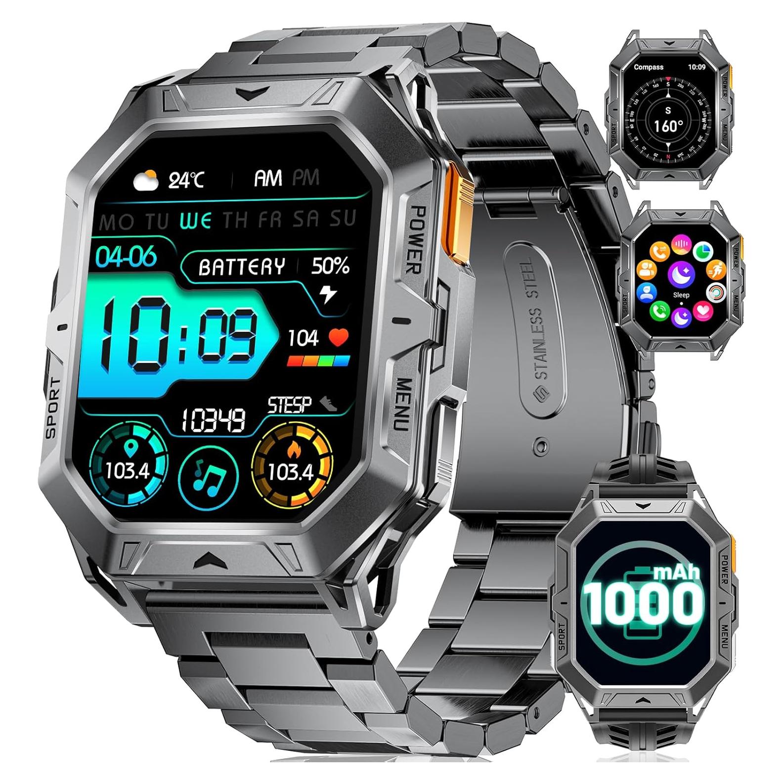 Reloj Inteligente Militar LIGE TX1-E 2.13" AMOLED 100 Días Batería