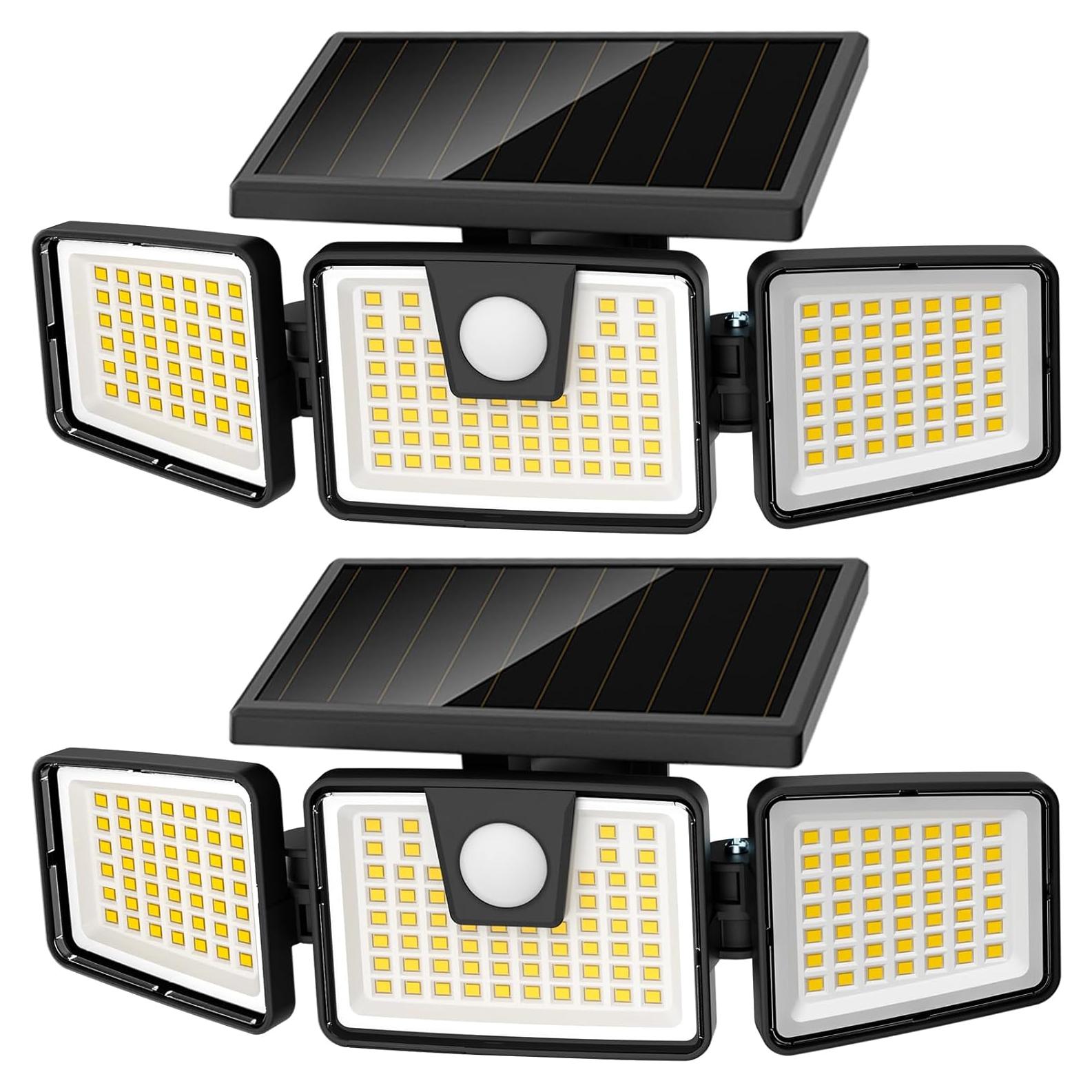 Luz Solar AmeriTop 3 Cabezas LED con Sensor Movimiento IP65