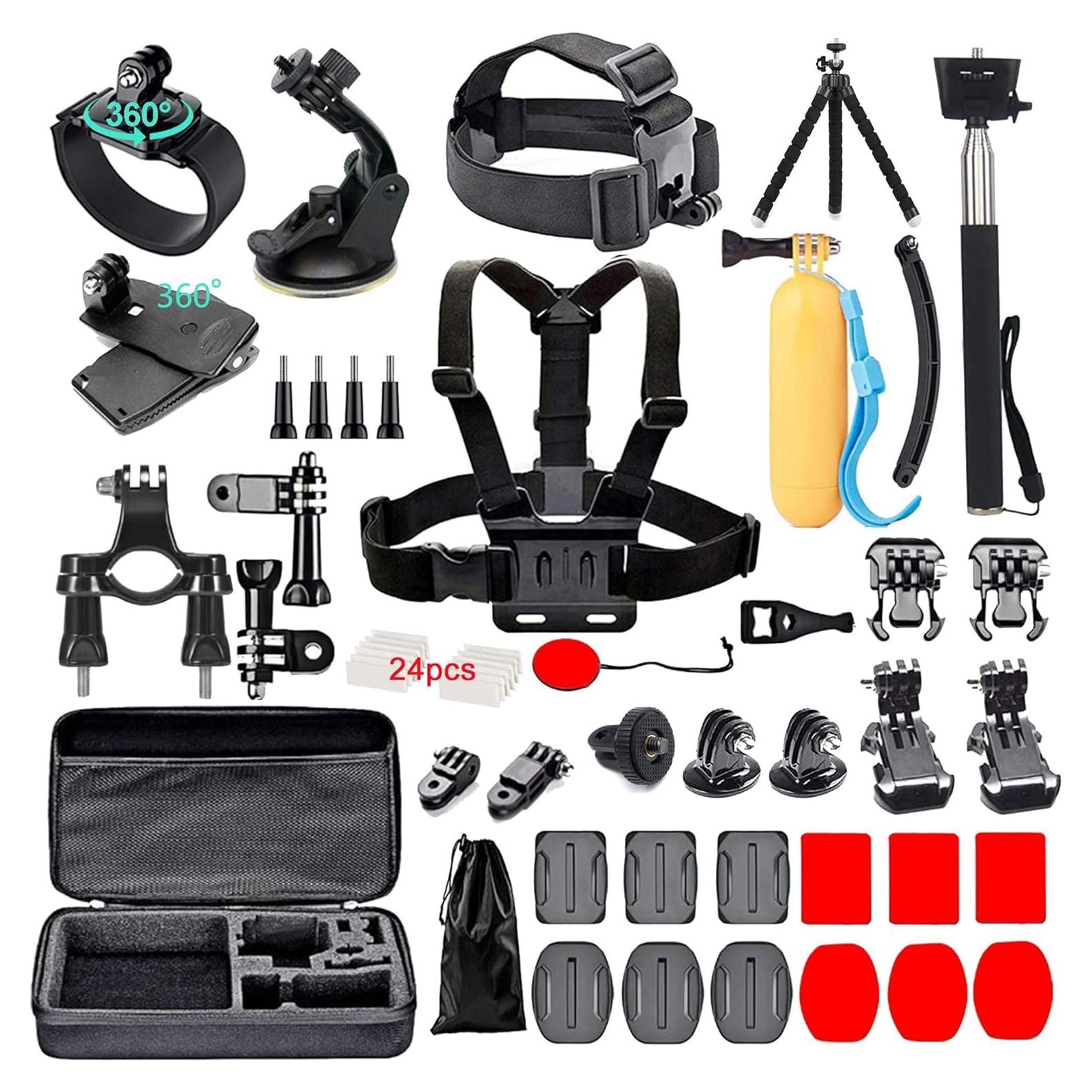 Kit 60 en 1 Accesorios para Cámara Black Pro Compatible GoPro