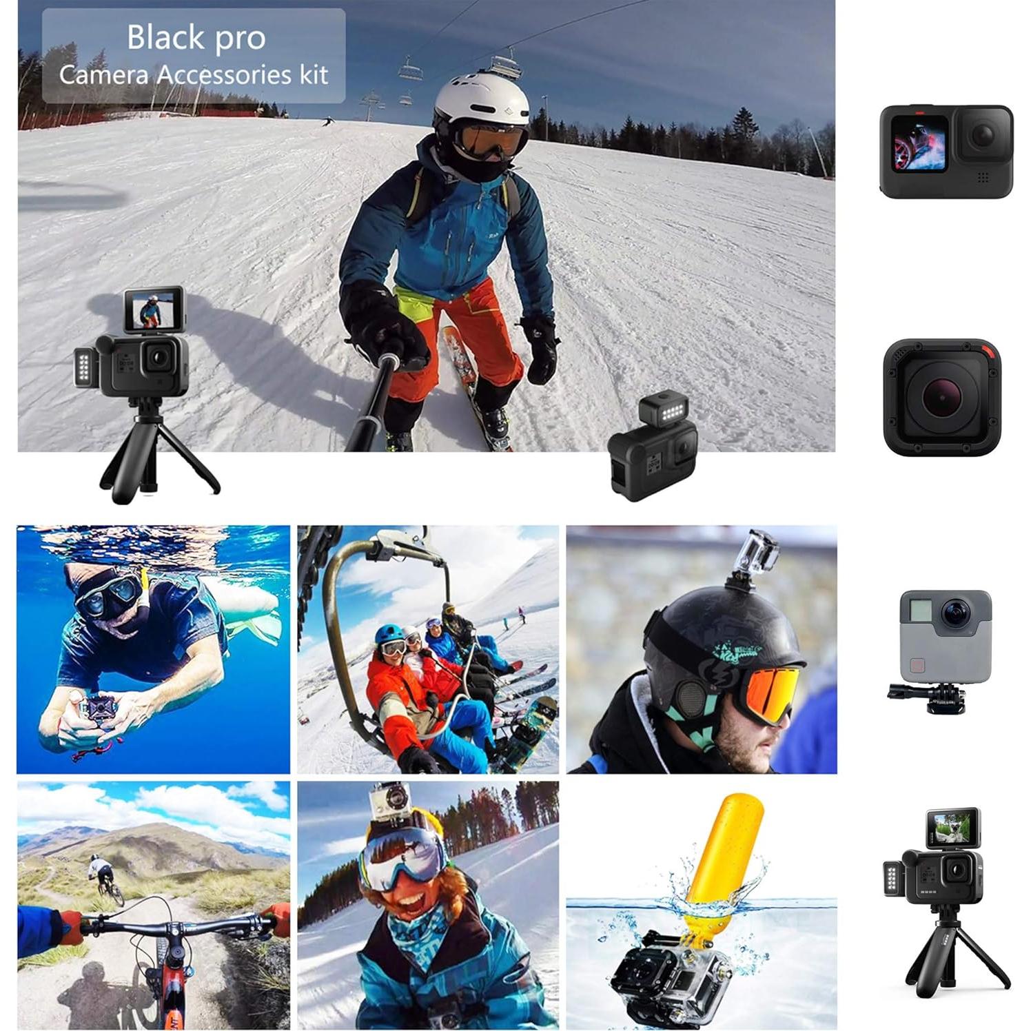 Kit 60 en 1 Accesorios para Cámara Black Pro Compatible GoPro