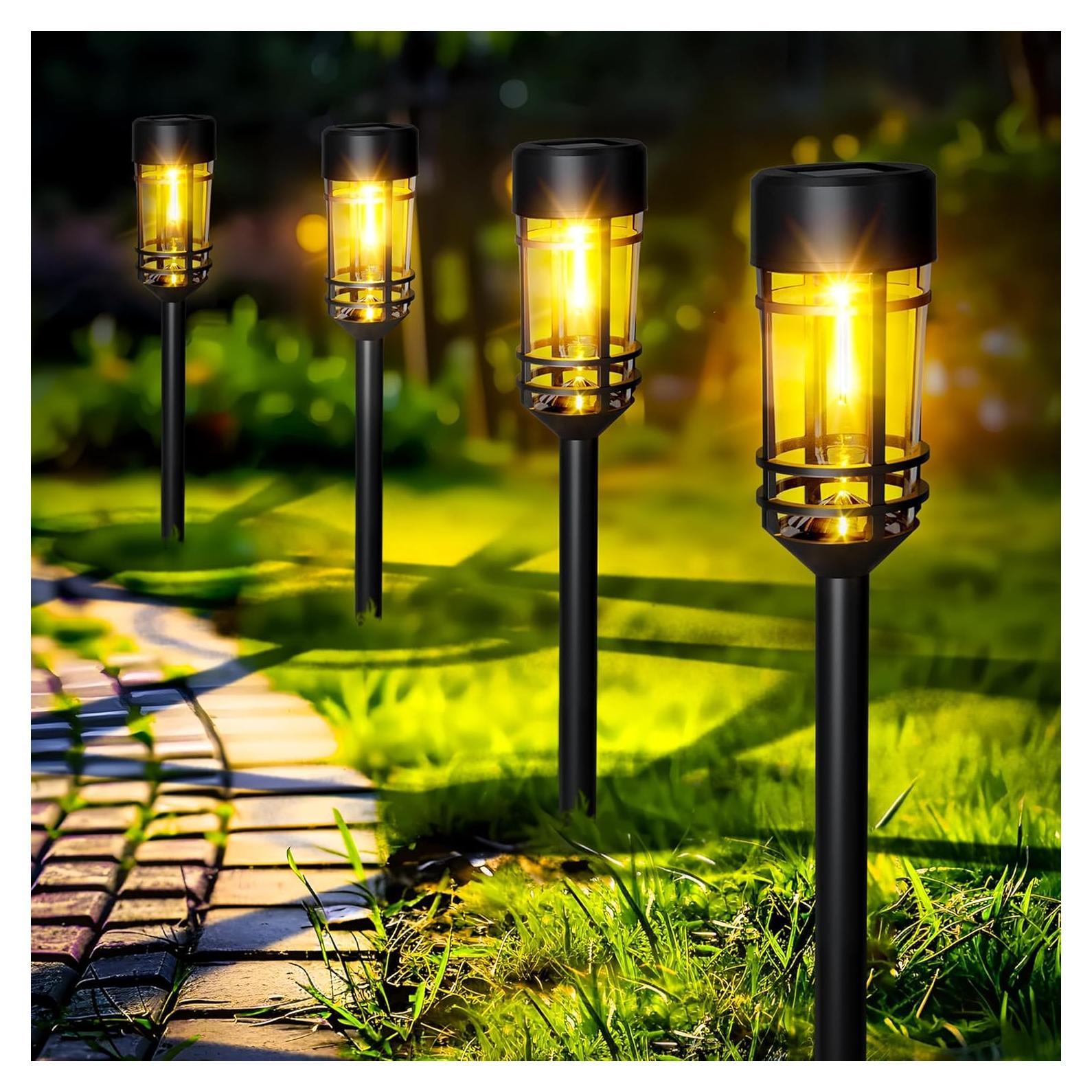 Luces Solares GIGALUMI Paquete de 4 LED Impermeables