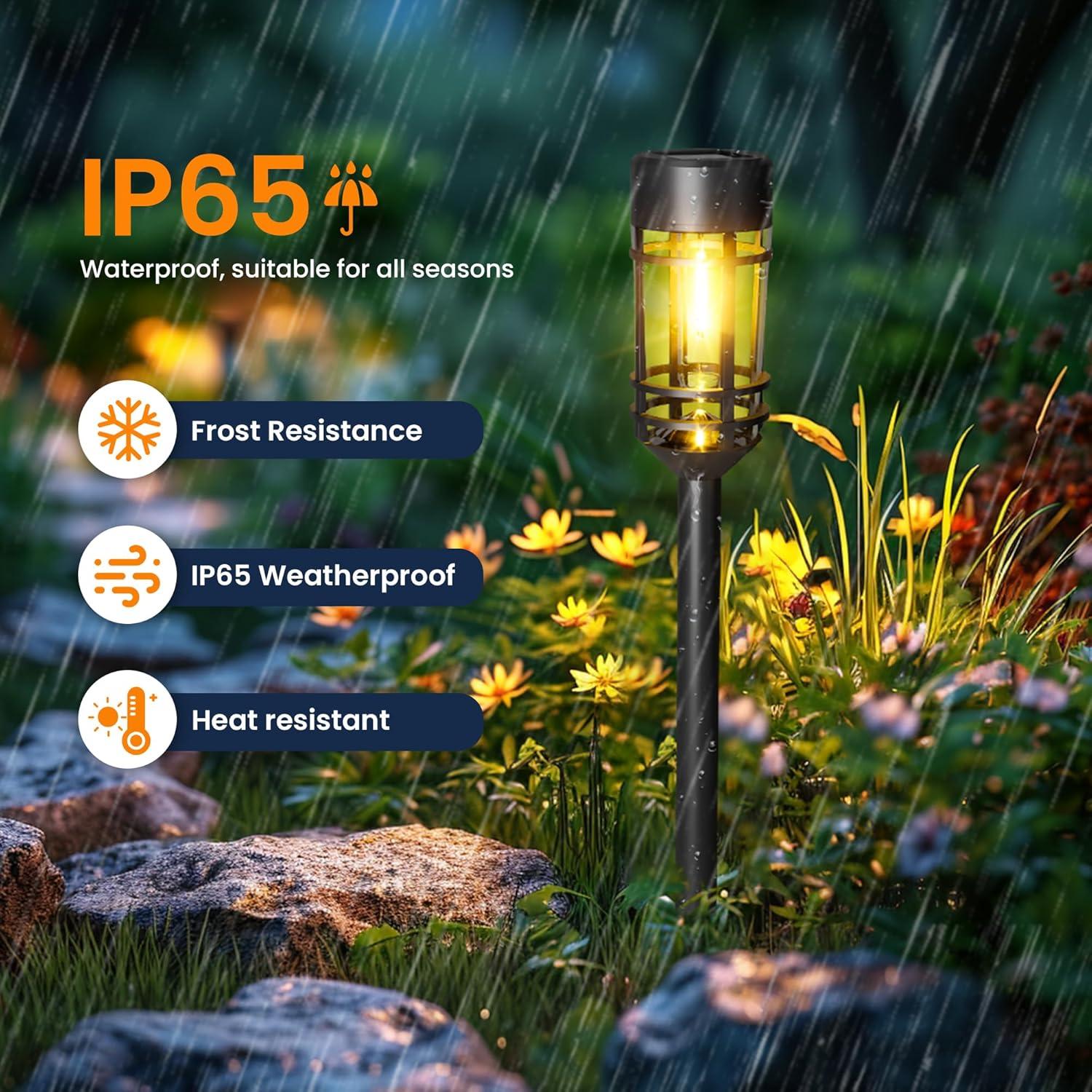 Luces Solares GIGALUMI Paquete de 4 LED Impermeables