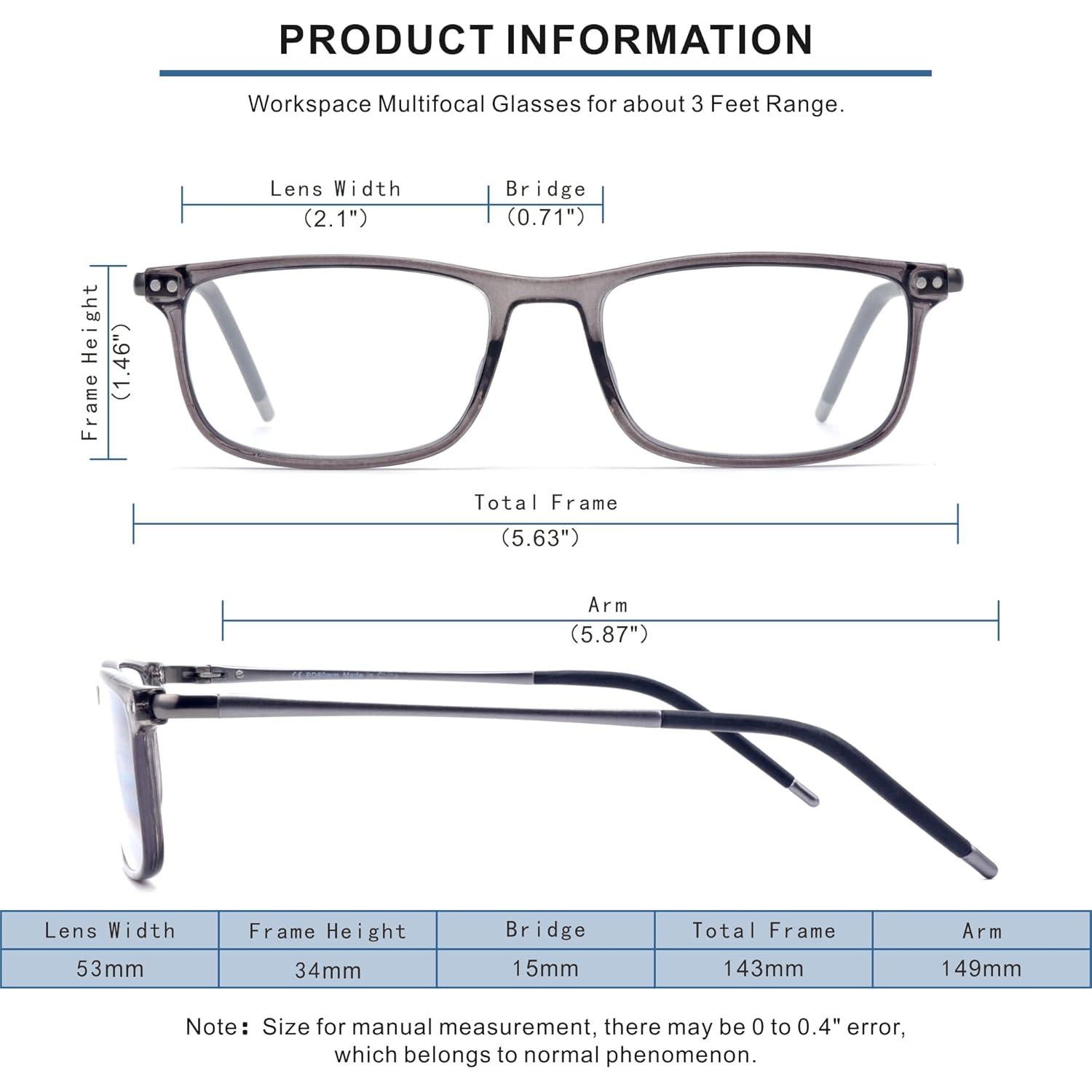 Gafas de lectura progresivas Skyoak TR90 ligeras 0.91 m