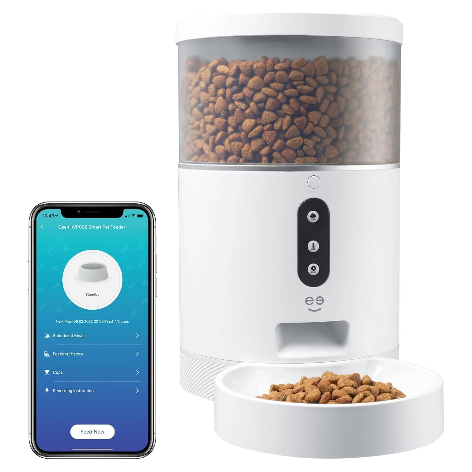 Alimentador Automático Geeni 4L Wi-Fi Control Voz Alexa