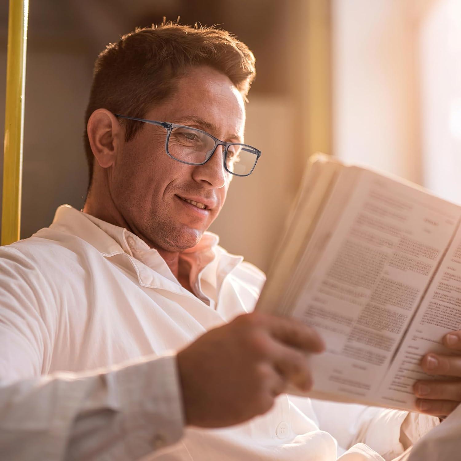 Gafas de lectura bifocal SKYOAK +2.25 gris con luz azul