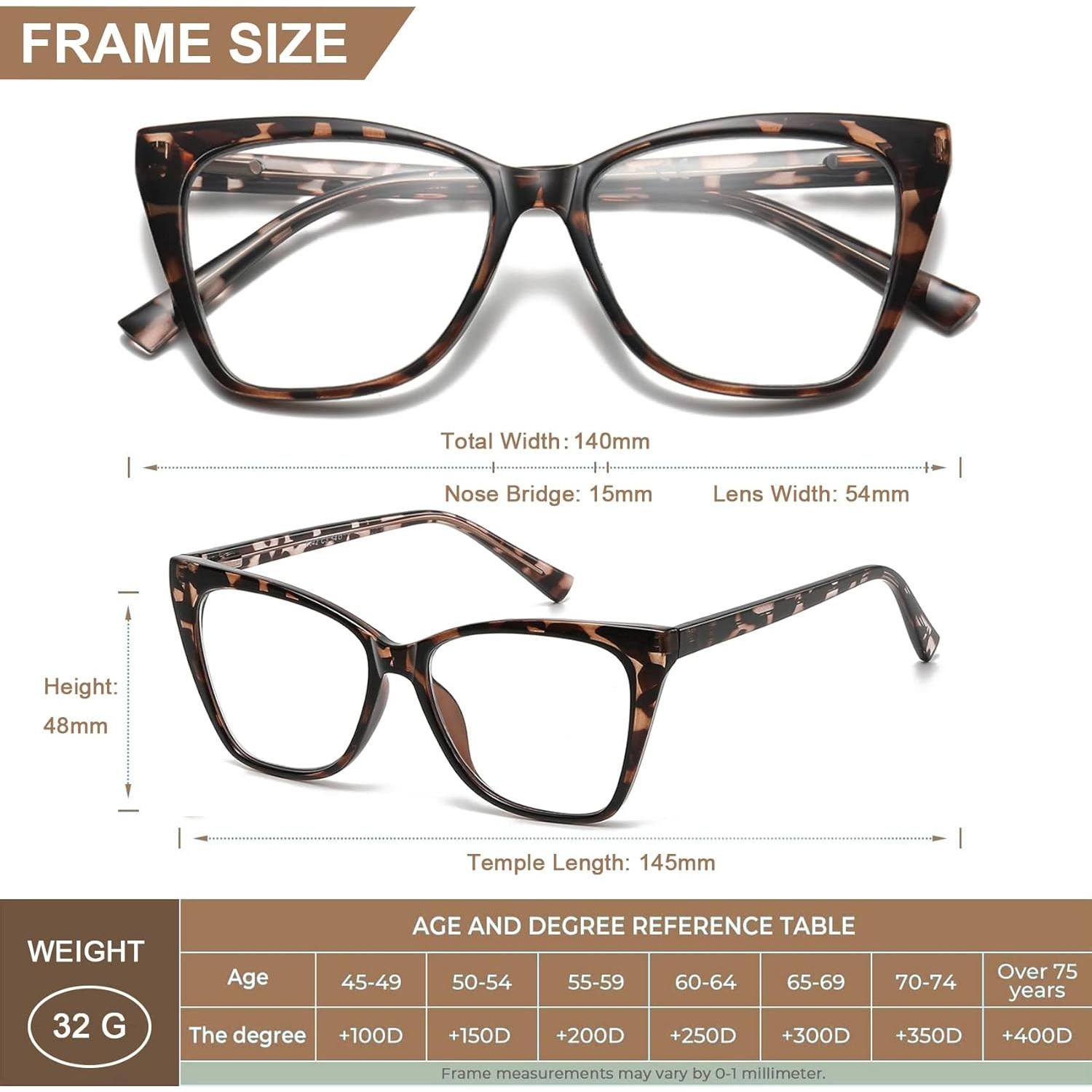 Gafas de lectura LKEYE ojo de gato 2 pares UV400