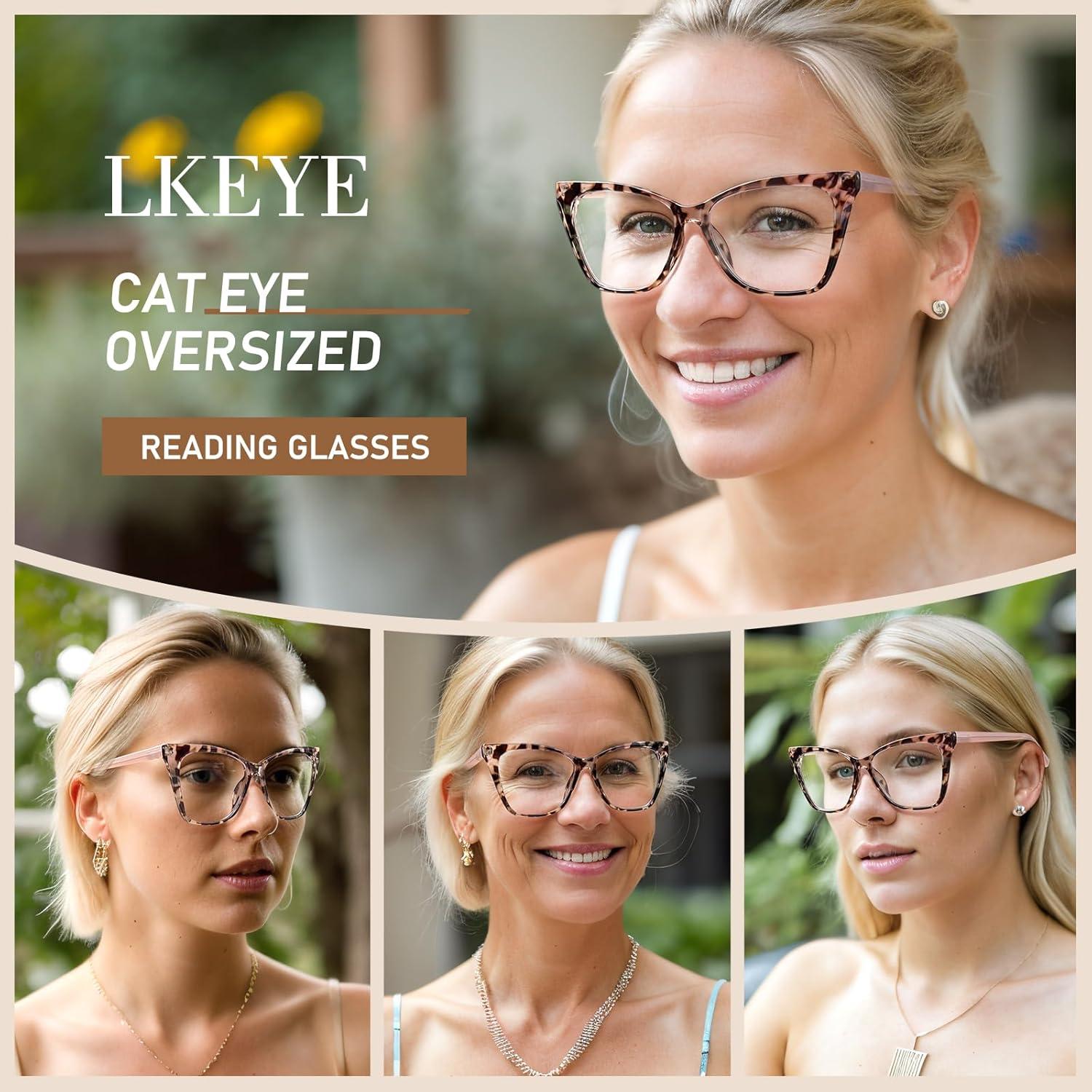 Gafas de lectura LKEYE ojo de gato 2.25D anti luz azul