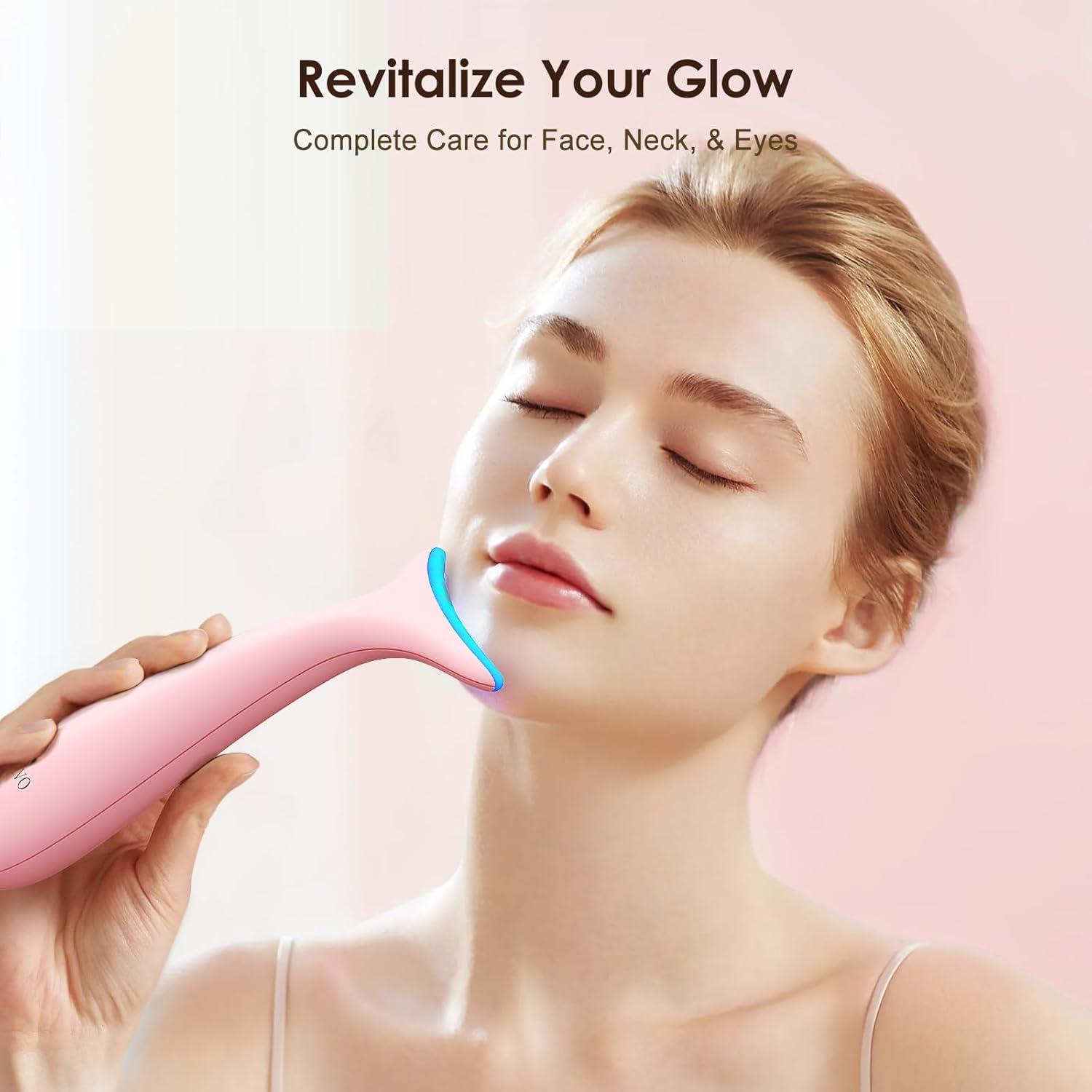 Masajeador Facial y de Cuello Shenzen - Rosa Pálido - 3 Modos