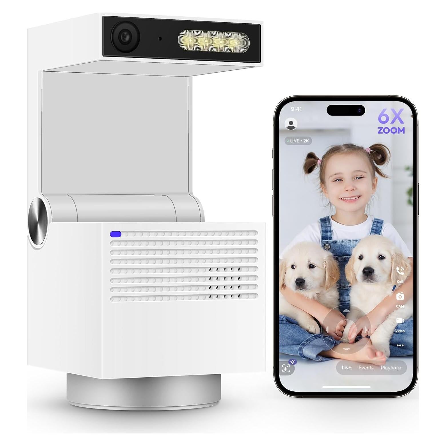 Cámara de Seguridad Psync Genie S 2.7K HD 32GB Zoom 6X