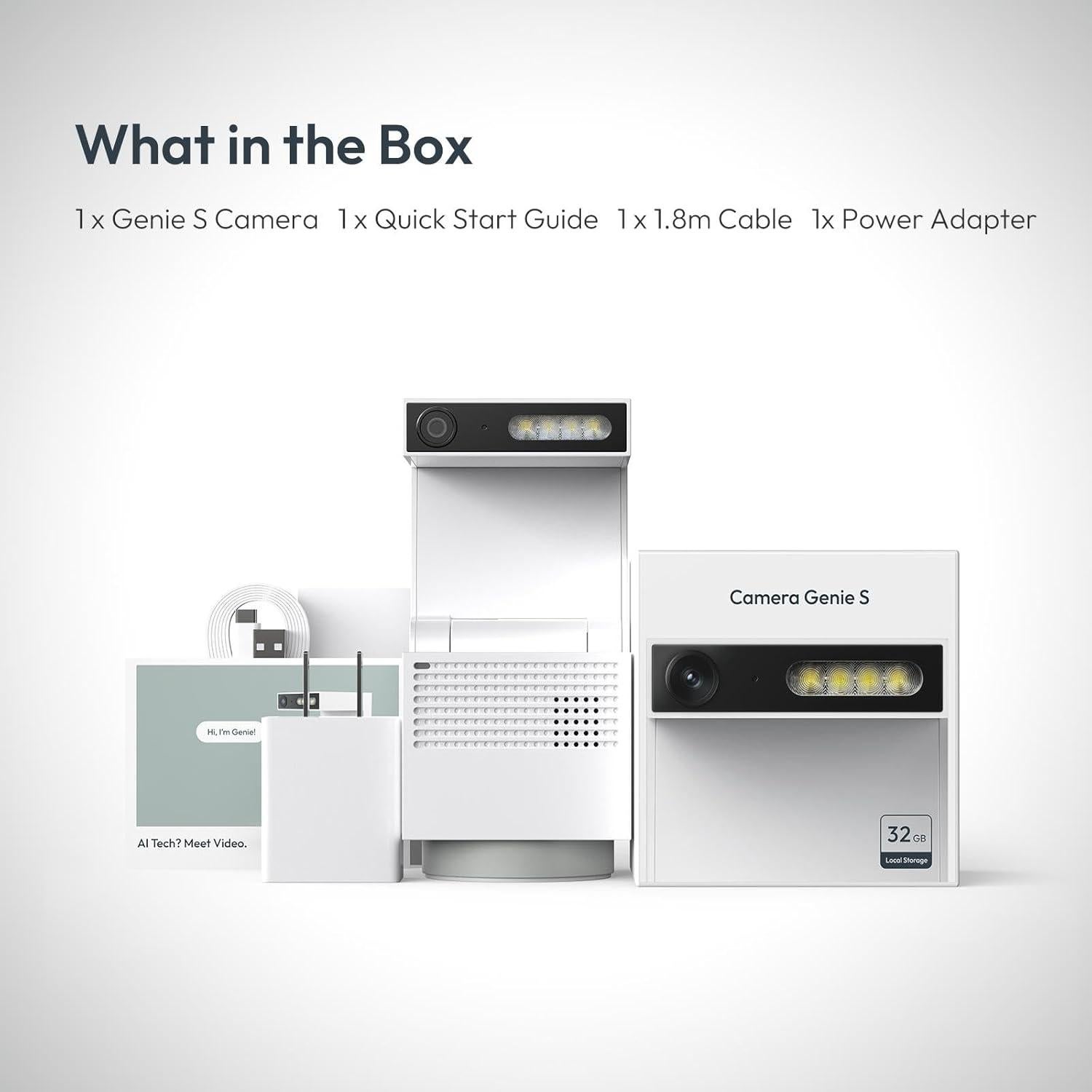 Cámara de Seguridad Psync Genie S 2.7K HD 32GB Zoom 6X