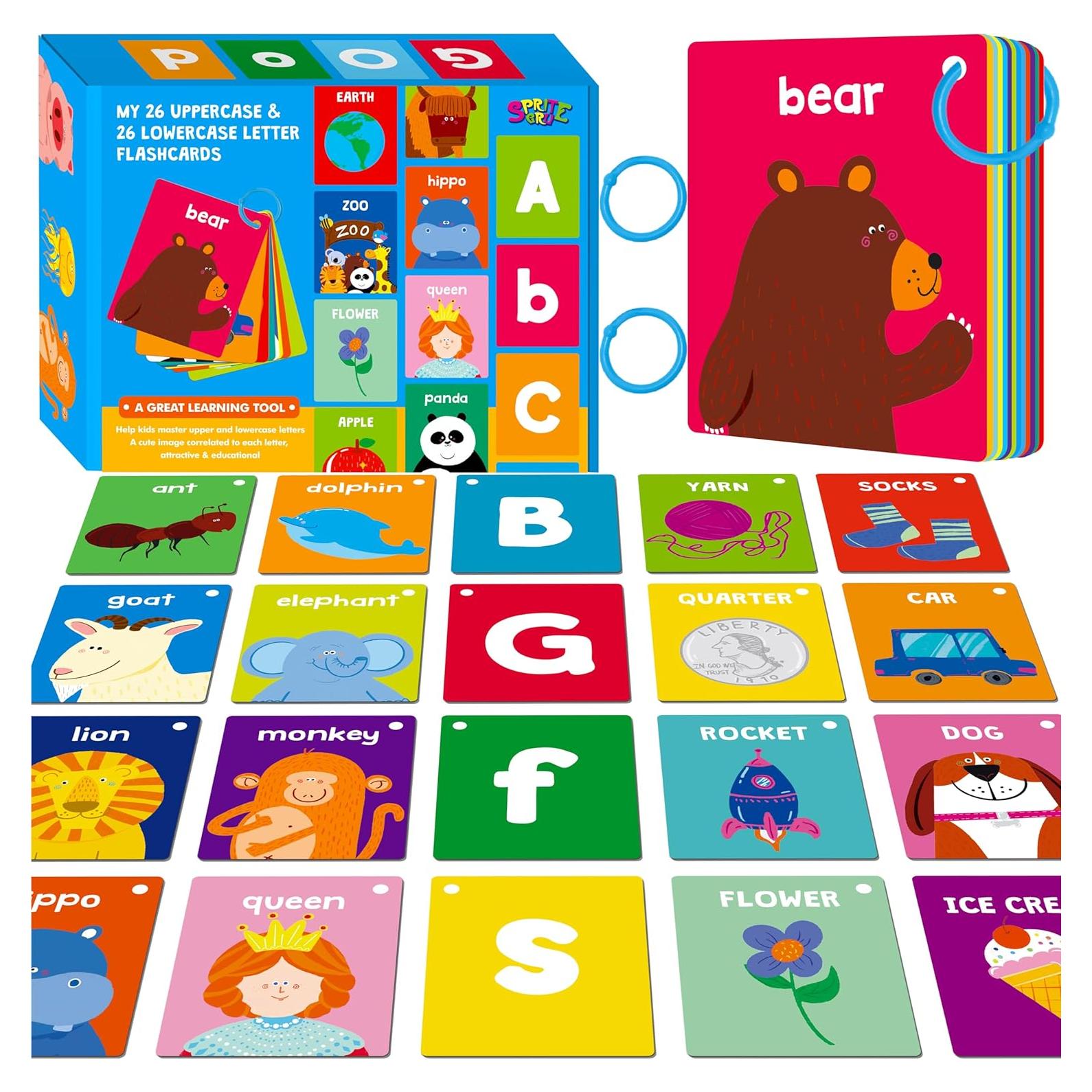 Tarjetas de Flash del Alfabeto SpriteGru 52 Piezas Duraderas