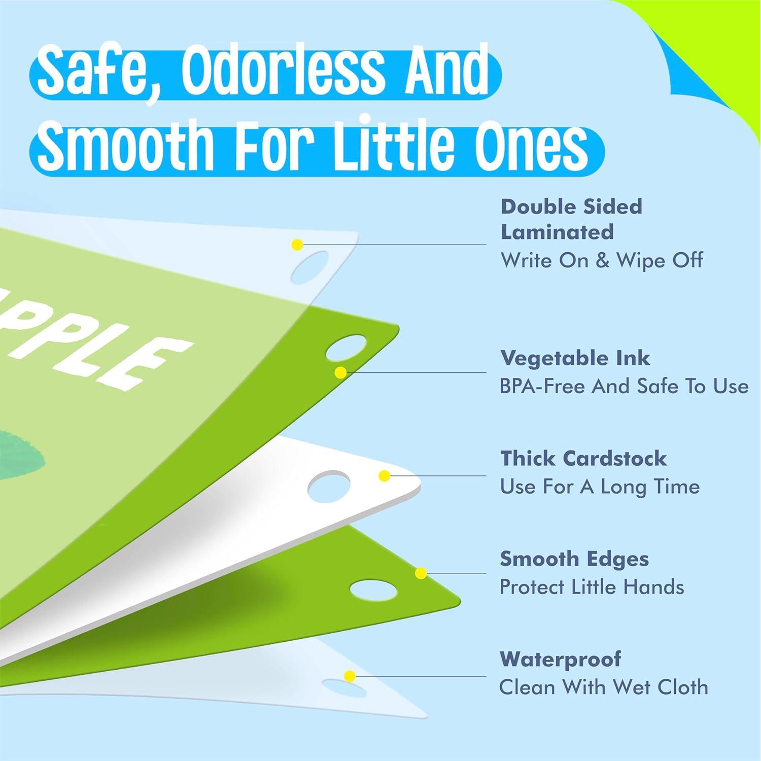 Tarjetas de Flash del Alfabeto SpriteGru 52 Piezas Duraderas