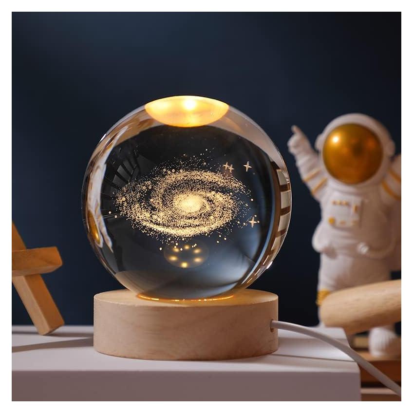 Esfera de Cristal 3D Coyoohouse Galaxia con Luz LED