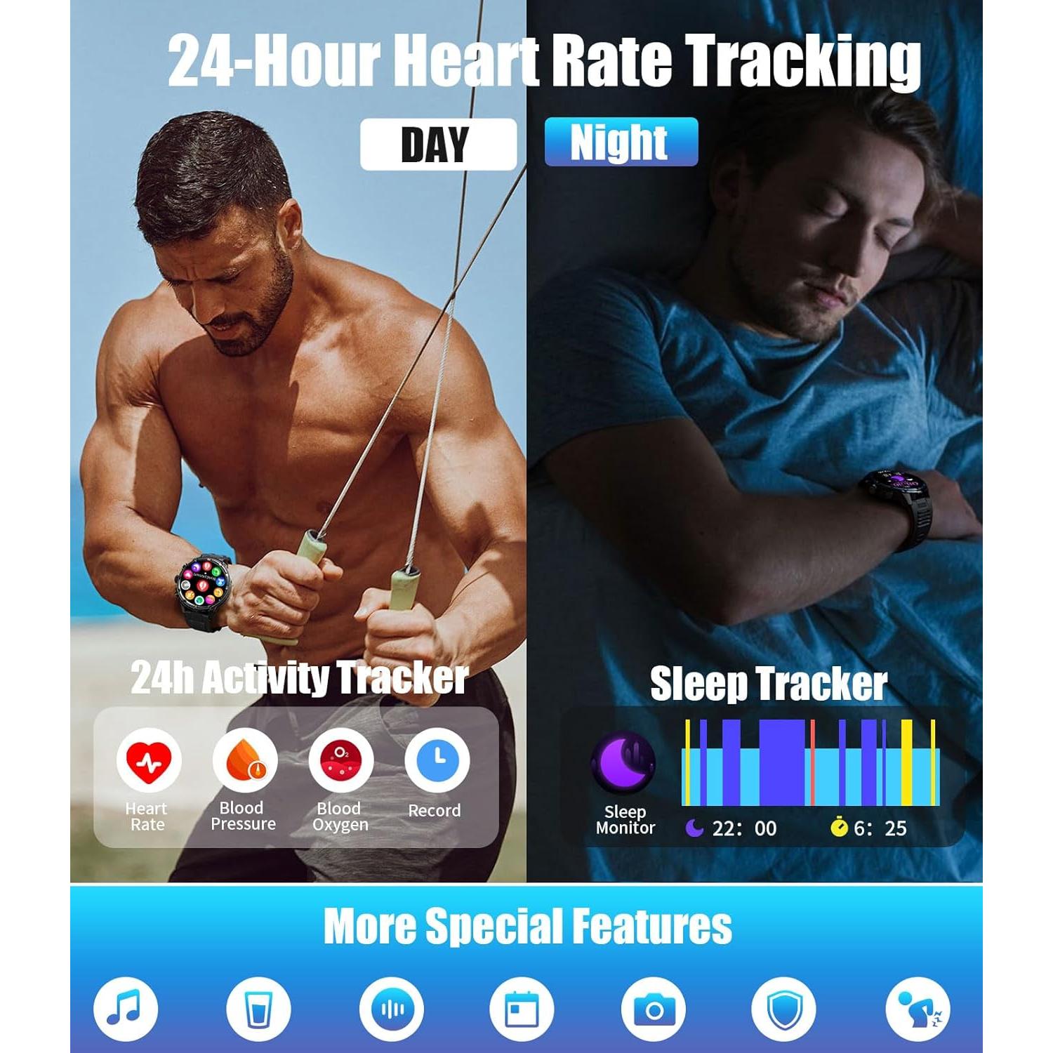 Reloj Inteligente HIRREO FV13 con Pantalla 1.85" y 100 Modos