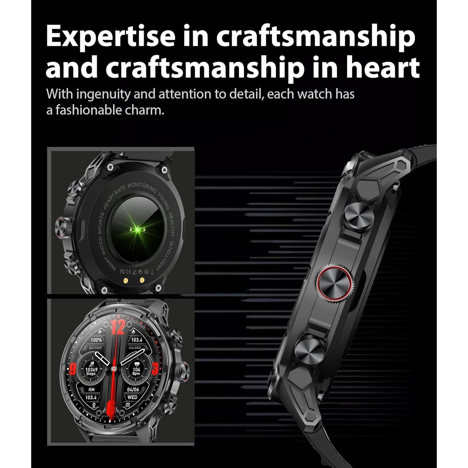 Reloj Inteligente HIRREO FV13 con Pantalla 1.85" y 100 Modos