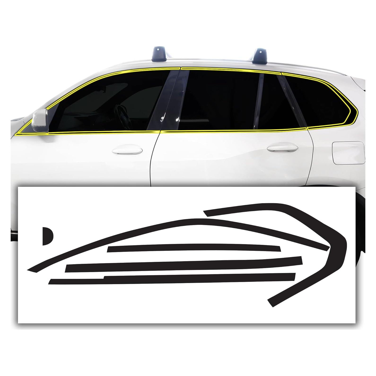 Eliminación de Cromo Ventana Lateral BMW X5 2019-2025 Negro Brillante