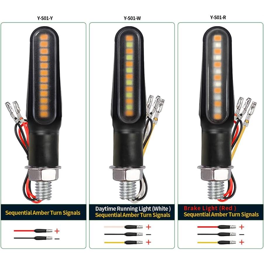Indicadores de Giro LED Ámbar BlyilyB para Motocicleta - Paquete de 2