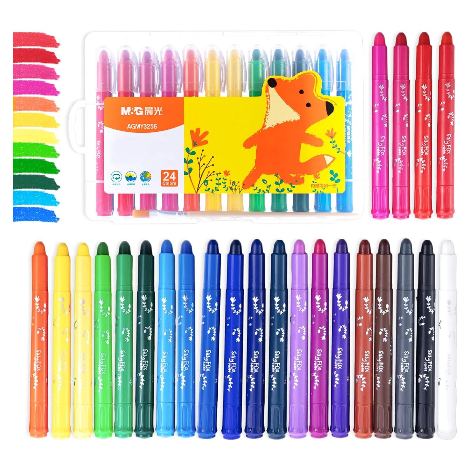 M&G Palitos de Pintura Tempera 24 Colores Lavables para Niños